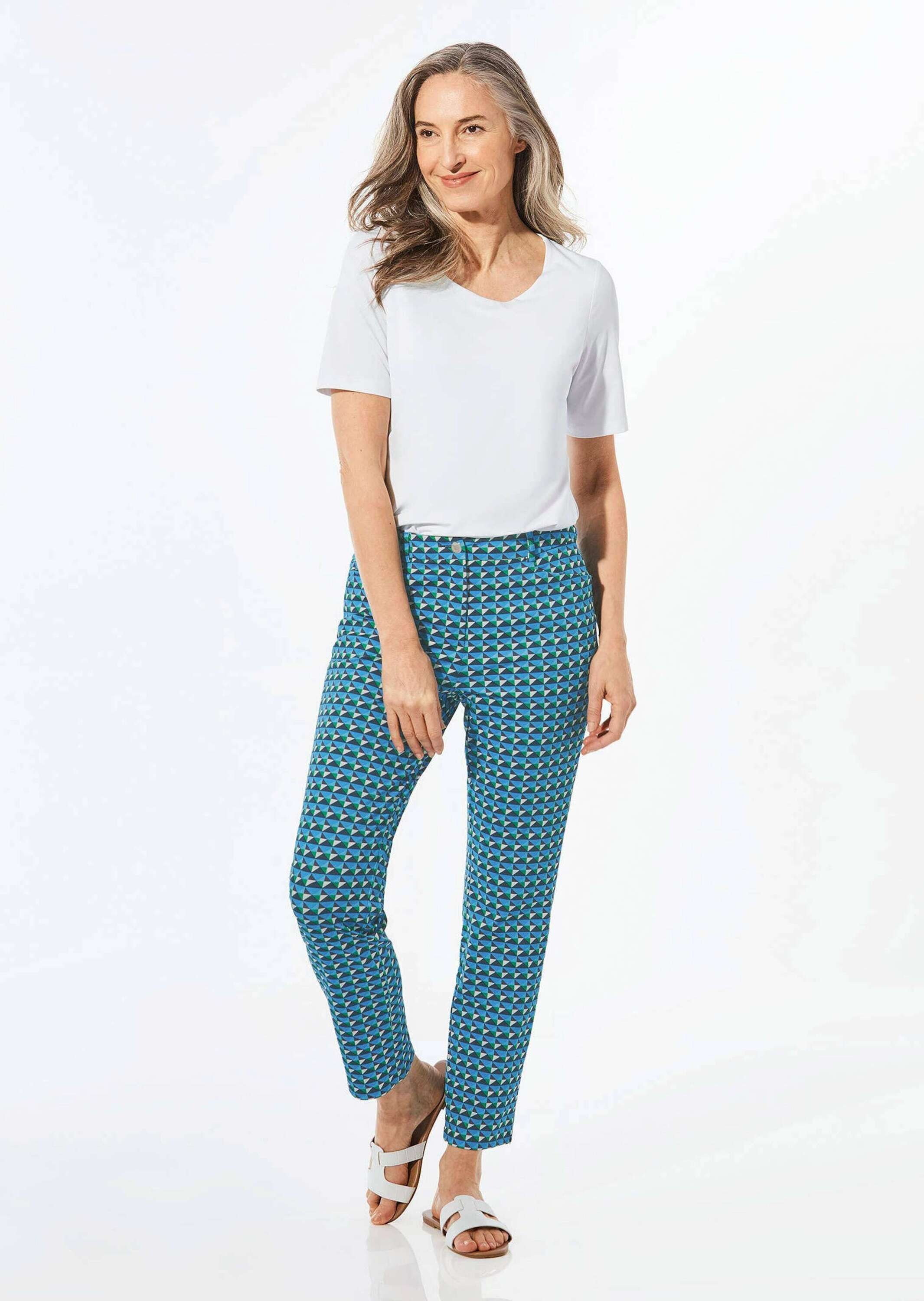 GOLDNER Stoffhose "Kurzgröße Druckhose mit Minimaldessin" günstig online kaufen