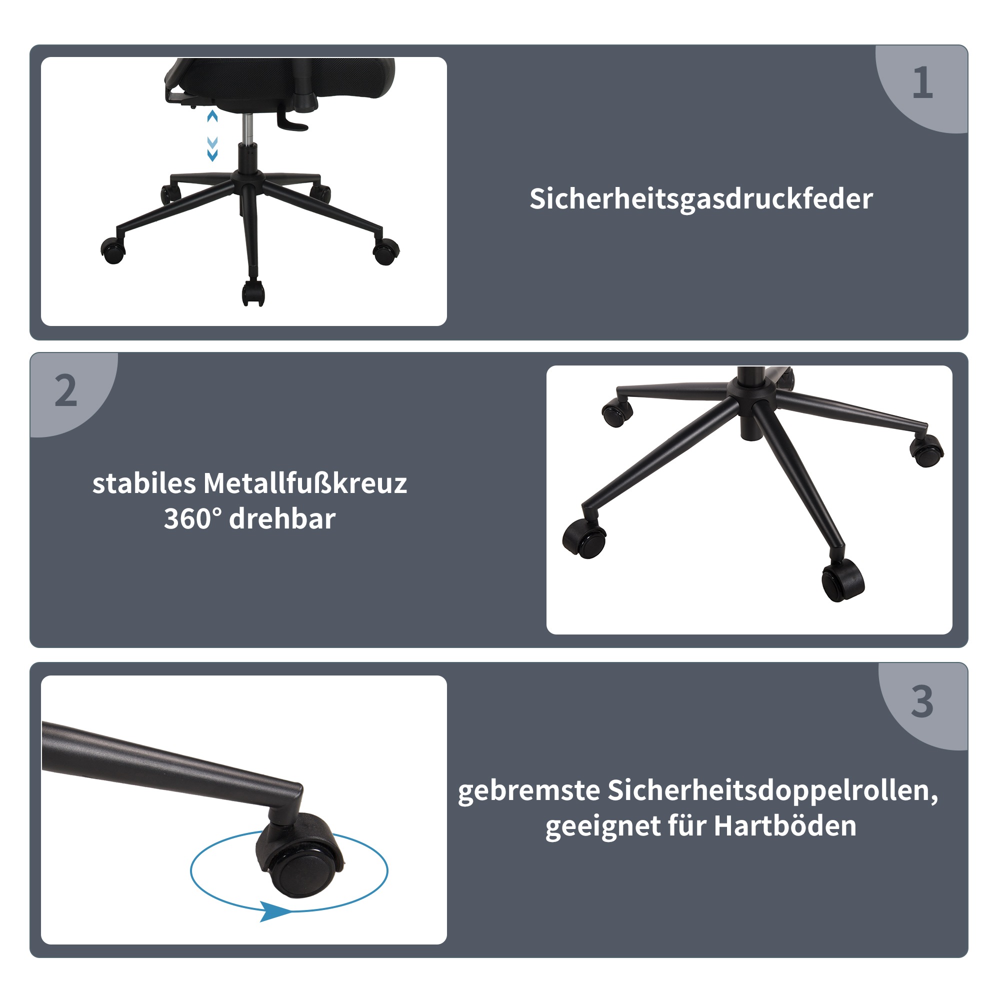 Places of Style Schreibtischstuhl »TURSI«, 1 St., Microfaser, 2-D Armlehnen, Sitztiefen- und höhenverstellung, Lederlook-Mikrofaser