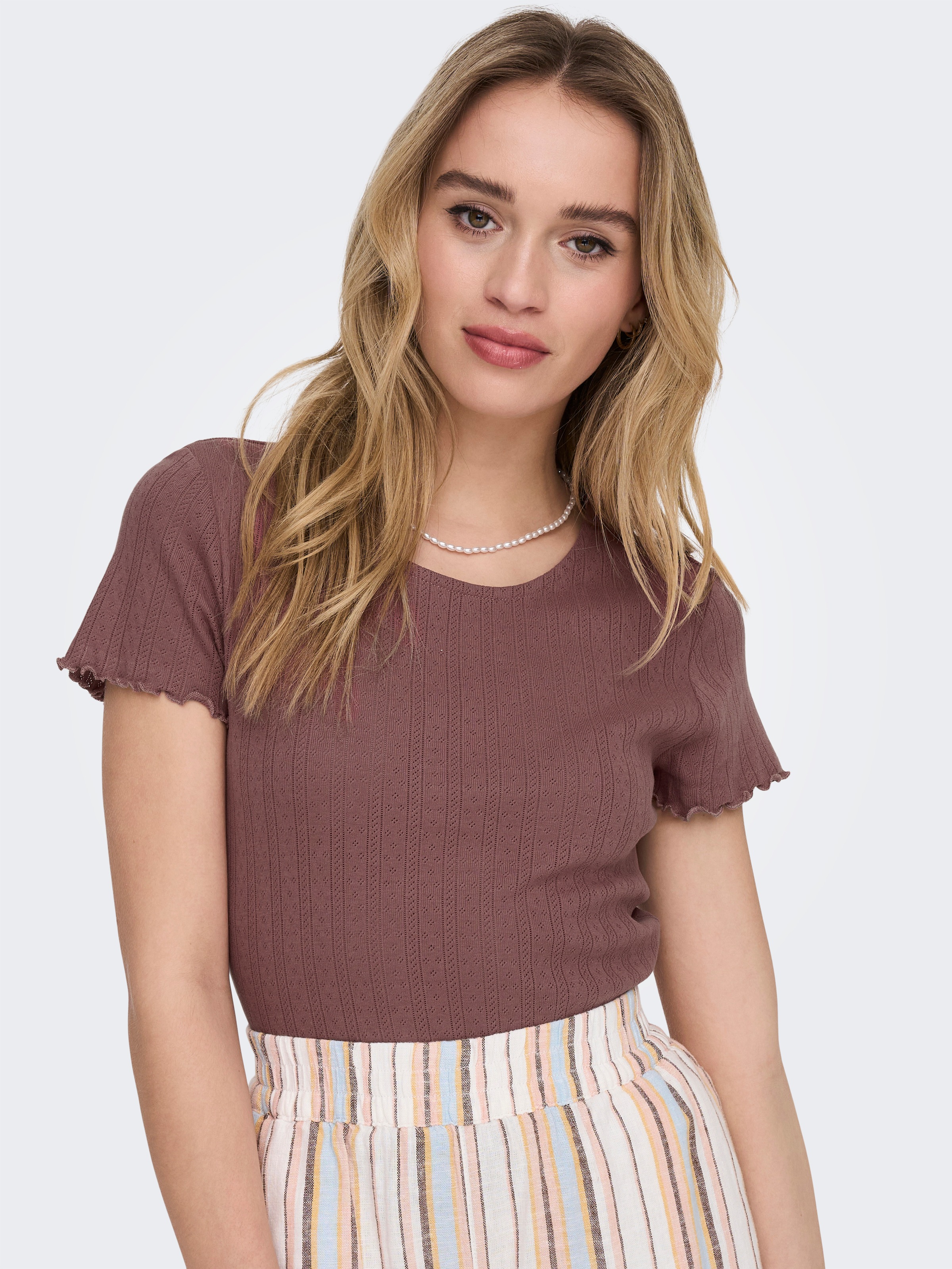 ONLY Kurzarmshirt "ONLCARLOTTA S/S TOP JRS NOOS" günstig online kaufen