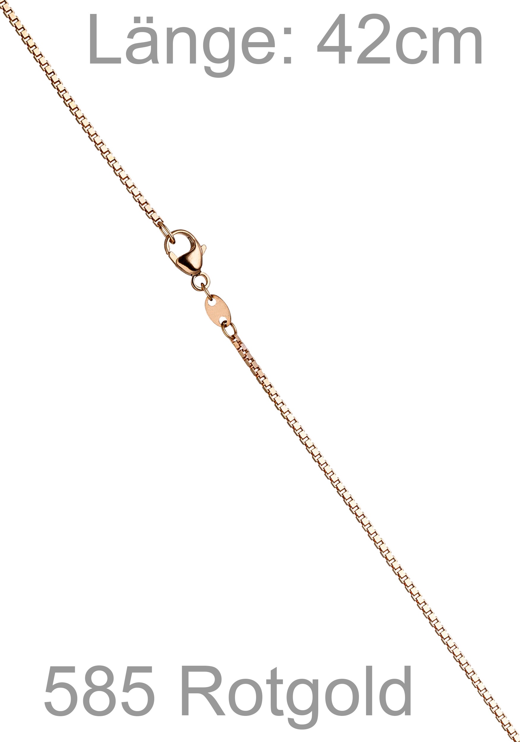 JOBO Goldkette »Venezianerkette 1,2 mm« 14 Karat 585 Roségold 42 cm
