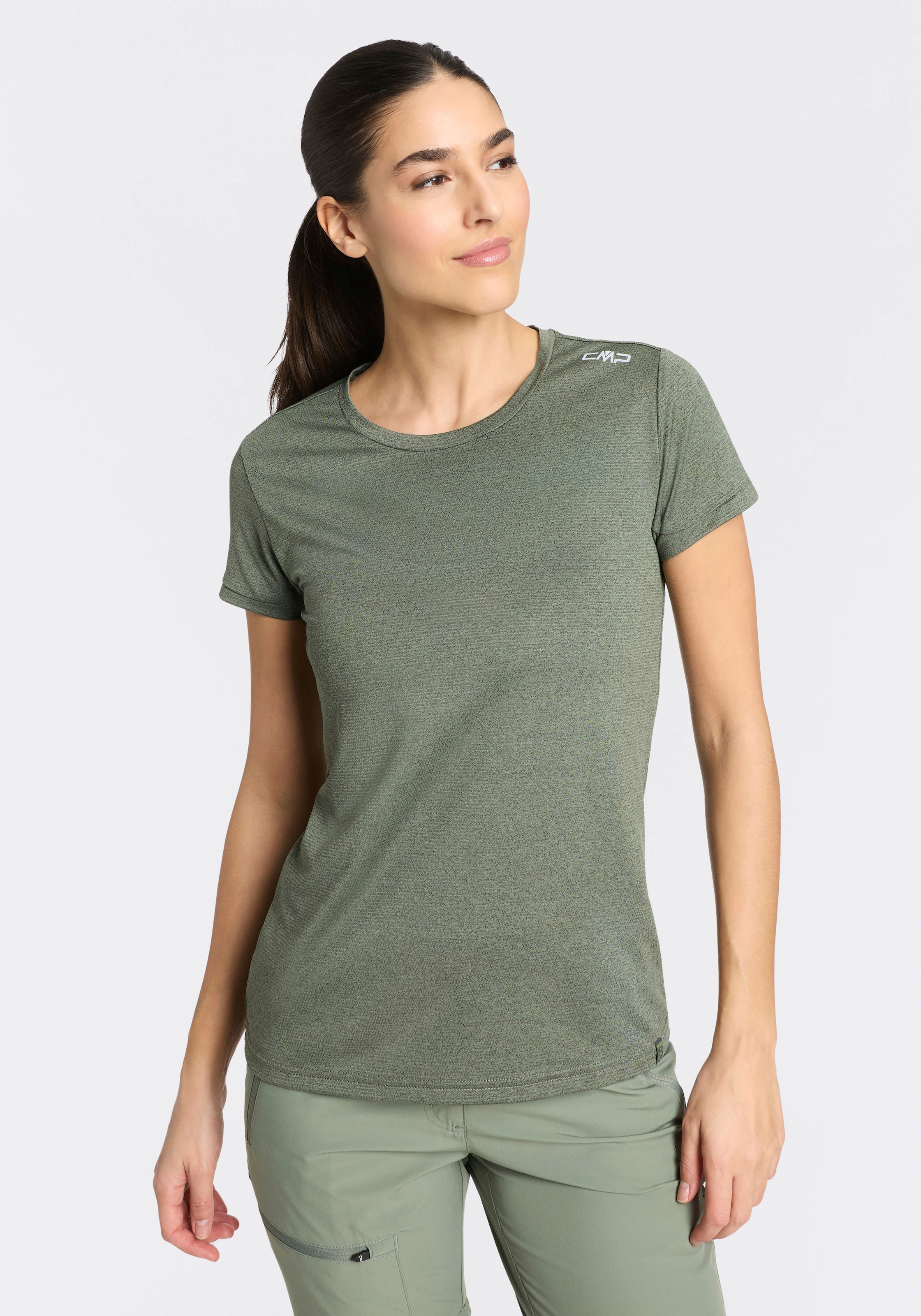 CMP Funktionsshirt "WOMAN T-SHIRT" schnell trocknend, atmungsaktiv, mit Rundhalsausschnitt, Kurzarm