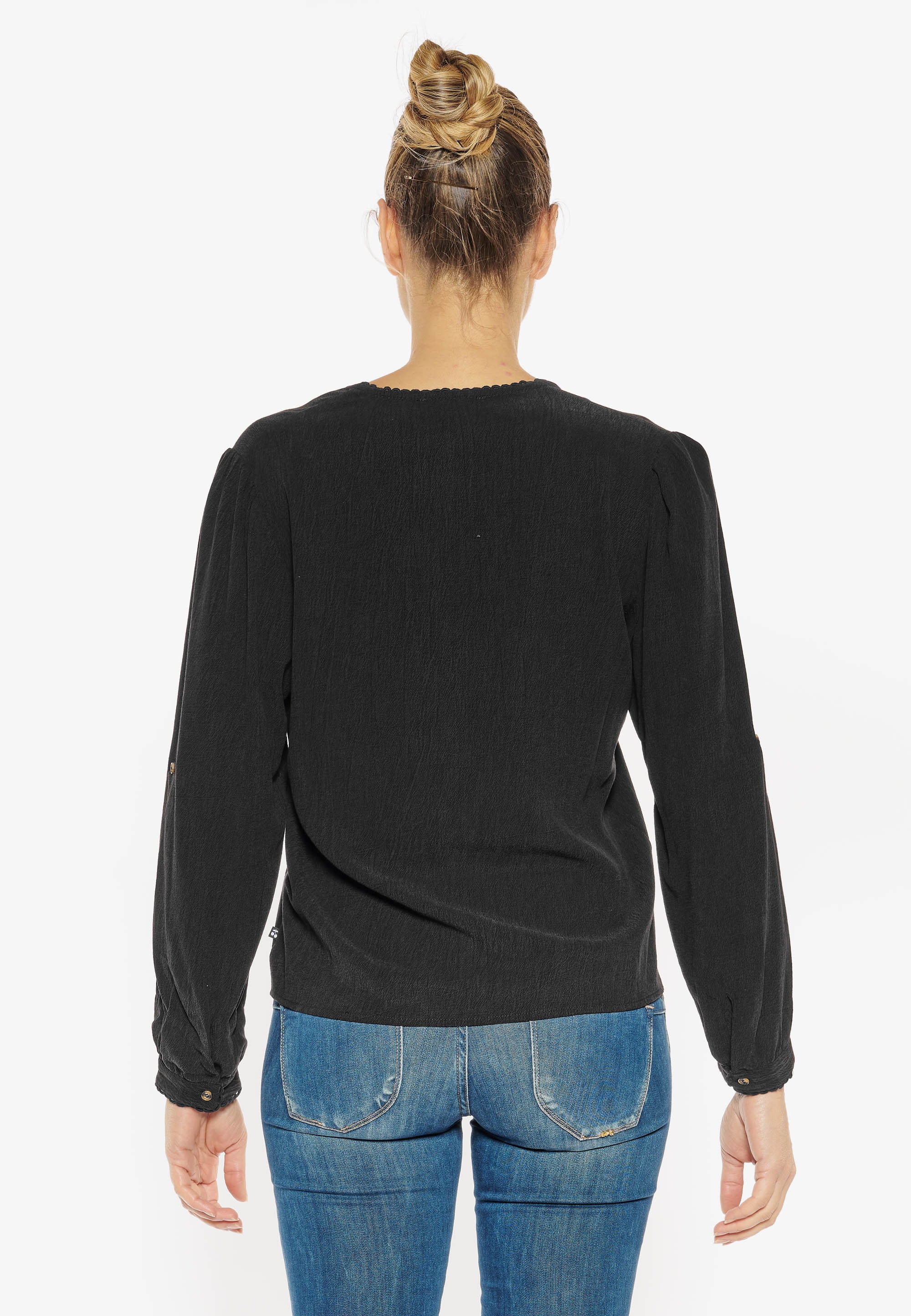 Le Temps Des Cerises Strickjacke »GANDA«, mit dezentem Spitzenbesatz