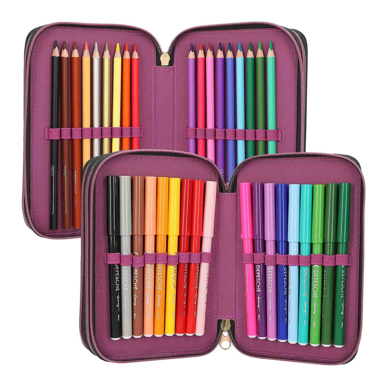 Depesche Buntstift »3-Fach Federtasche TOPModel 7,5 x 13 x 20 cm bunt«
