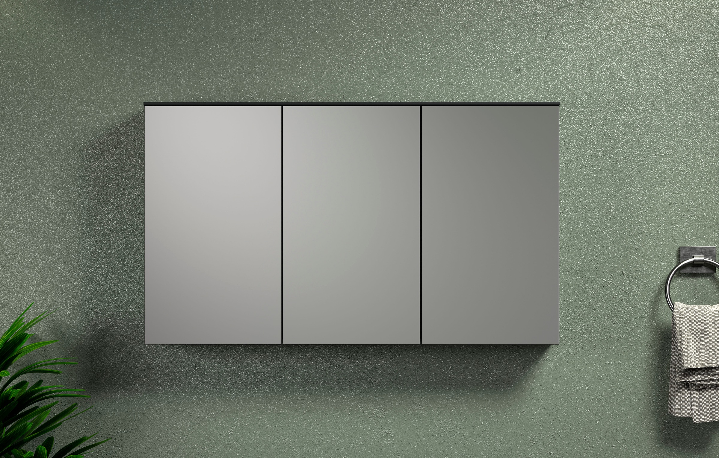 welltime Spiegelschrank »Premont« 1 Stk. tlg. Breiter Badspiegel mit 3 Spiegeltüren und 9 Fächern - Soft-Close
