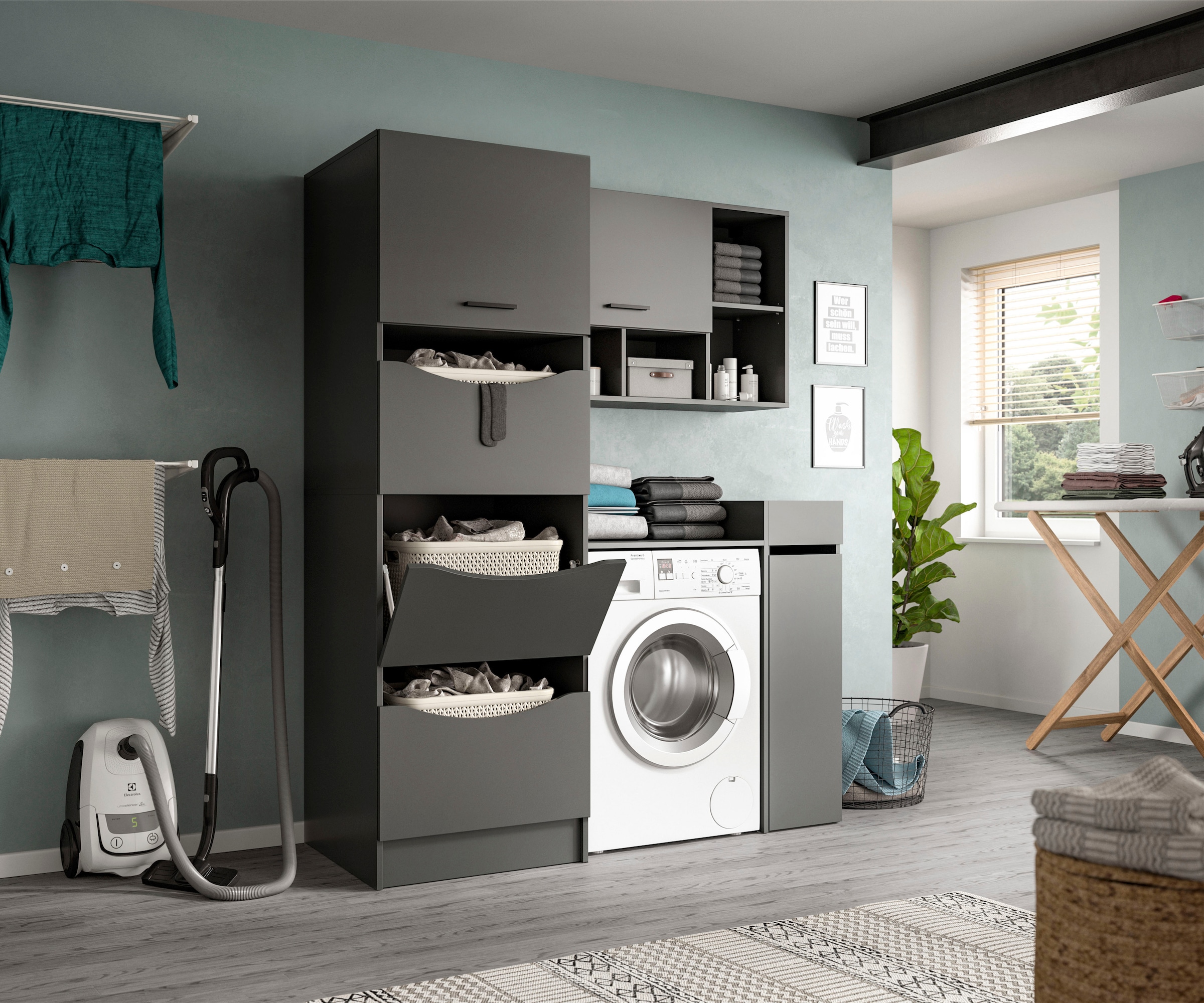 welltime Badmöbel-Set "FALAS, TOPSELLER, 4-teilig, Hauswirtschaftsraum Set, günstig online kaufen