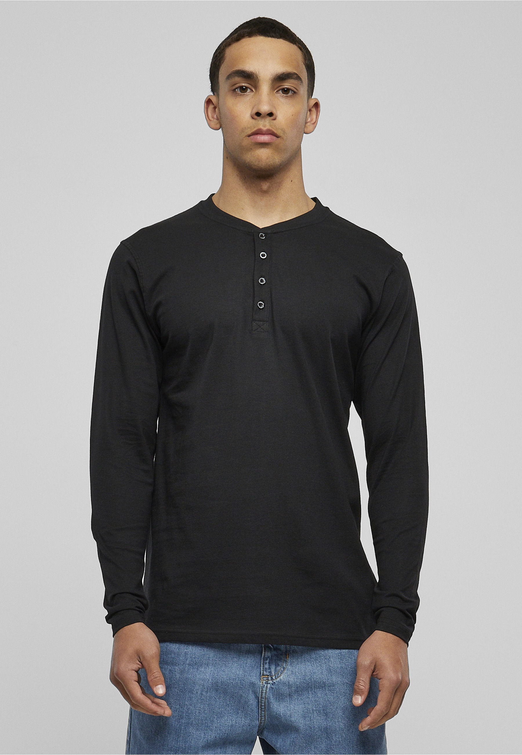 URBAN CLASSICS T-Shirt »Urban Classics Herren Basic Henley L/S Tee« 1 Stk.