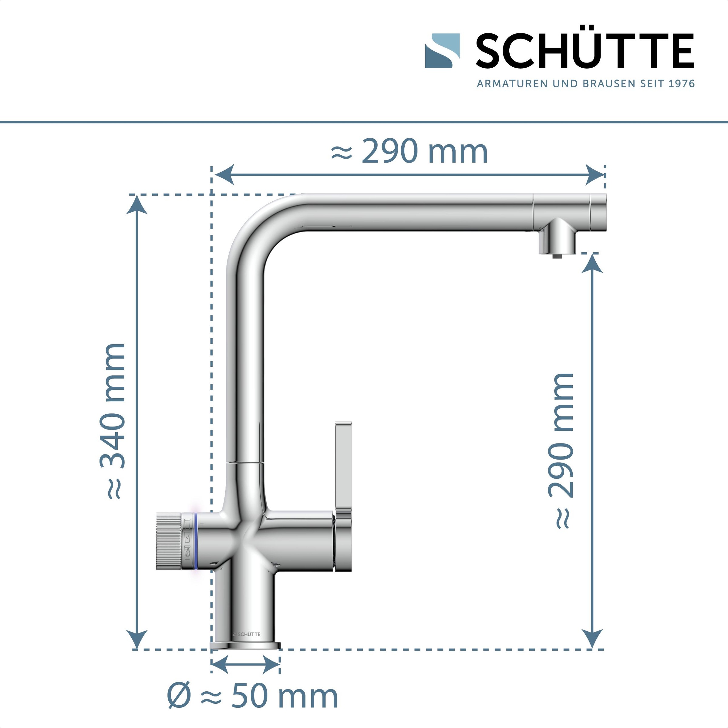 Schütte Spültischarmatur »»AQUASTAR PREMIUM« Sprudelwasser-Spültischarmatur«, mit Kühlsystem, Filter, Filterkopf und handelsüblicher CO2-Kartusche