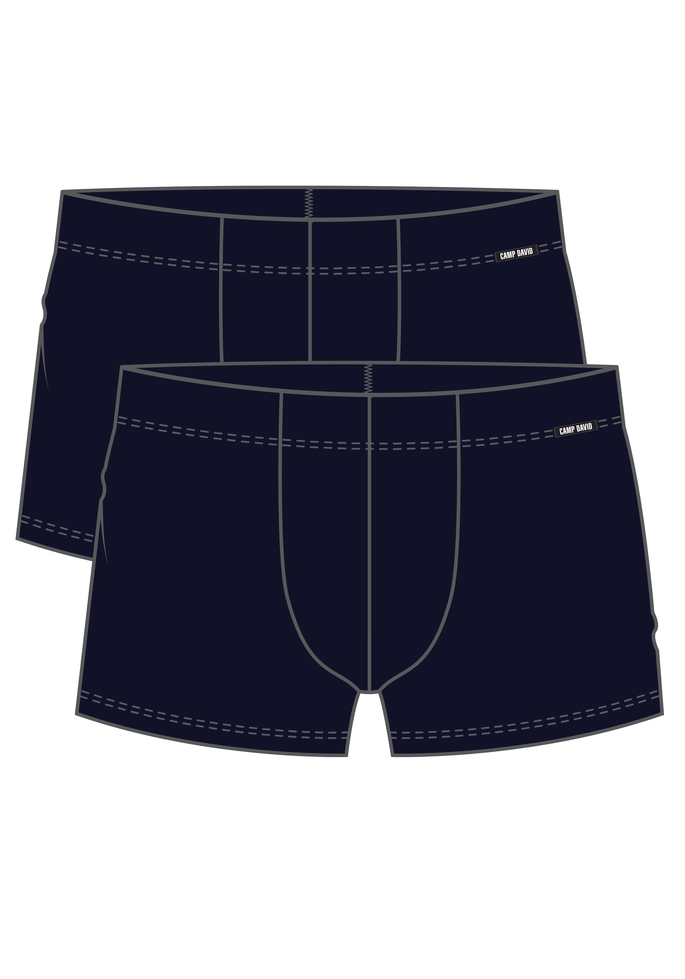 CAMP DAVID Boxershorts »casual«, (2er Pack), mit elastischem Bund