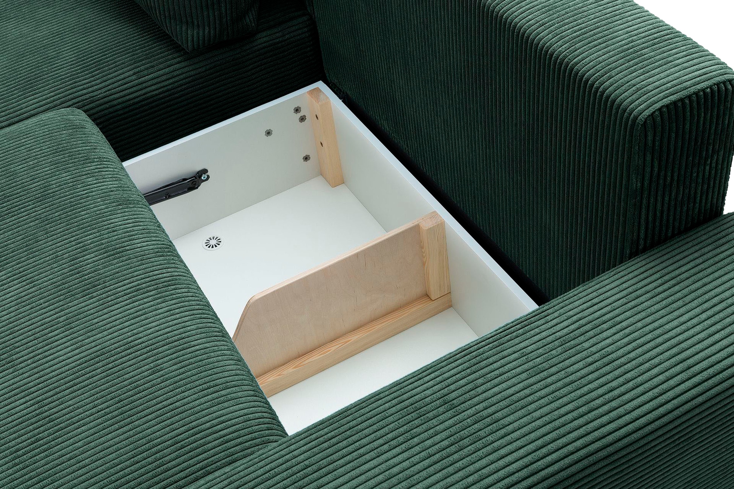 exxpo - sofa fashion Ecksofa »Orinoko, aktuelles Design und hoher Sitzkomfort, L-Form«, inkl. Bettfunktion und Bettkasten, schöne Farben im angesagten Cord
