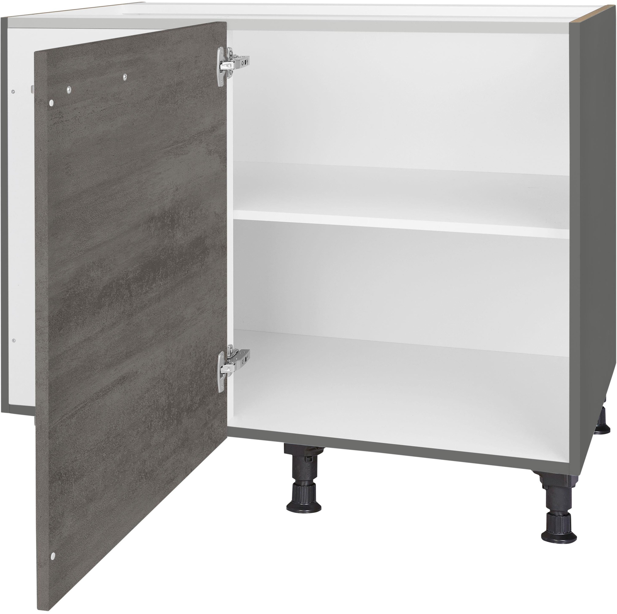 nobilia Eckunterschrank ""Riva", vormontiert" mit höhenverstellbaren Sockel günstig online kaufen