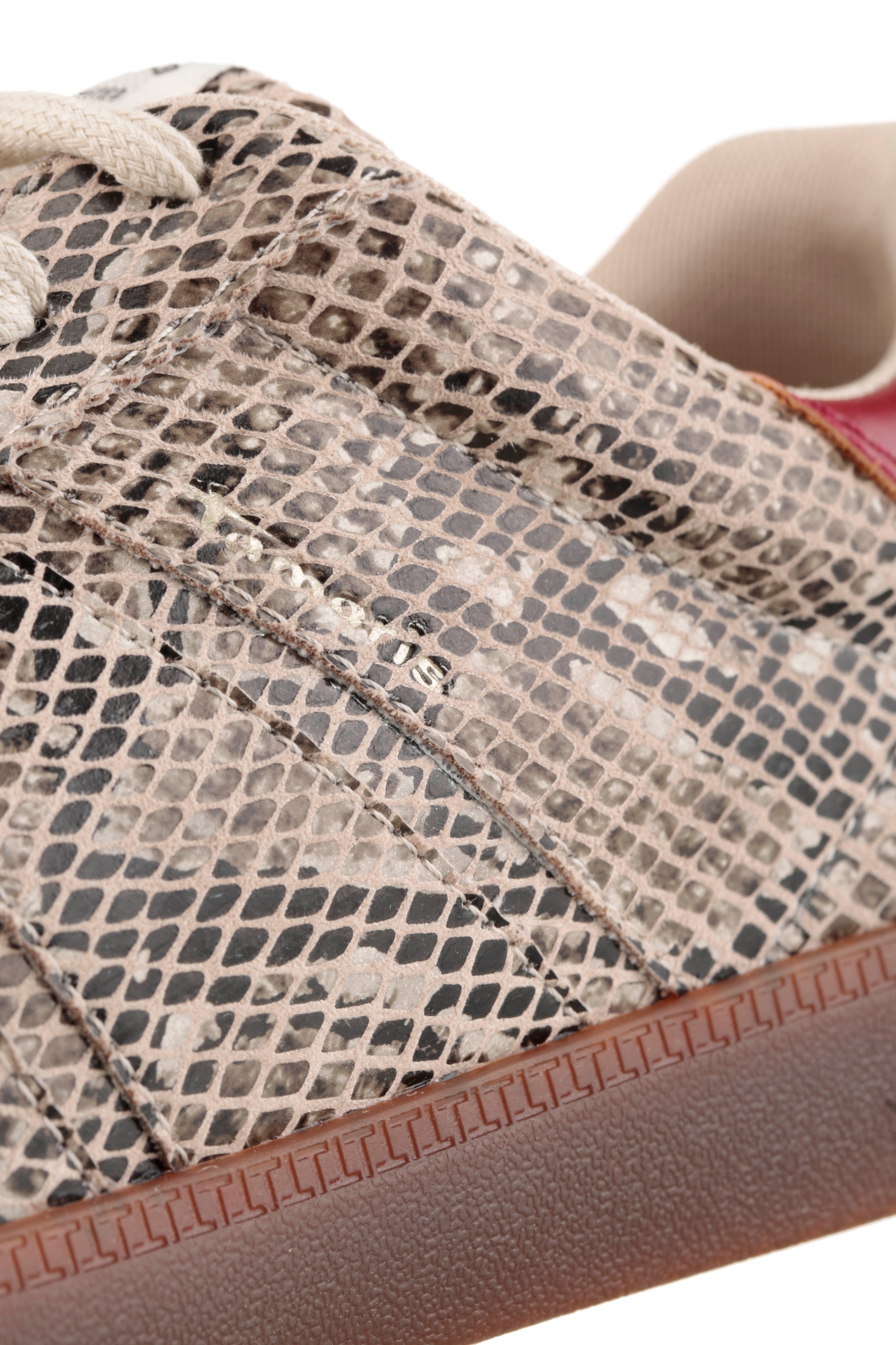 Sneaker TAMARIS, Damen, Gr. 38, beige snake, Lederimitat, Textil, Reptilienprägung, Schuhe Sneaker, Freizeitschuh, Halbschuh, Schnürschuh mit gepolstertem Schaftrand 2