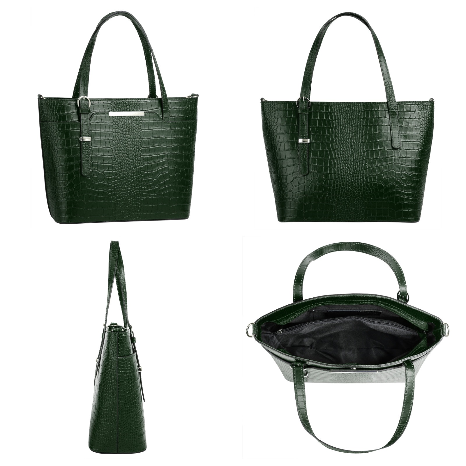 Cluty Henkeltasche, echt Leder, Made in Italy