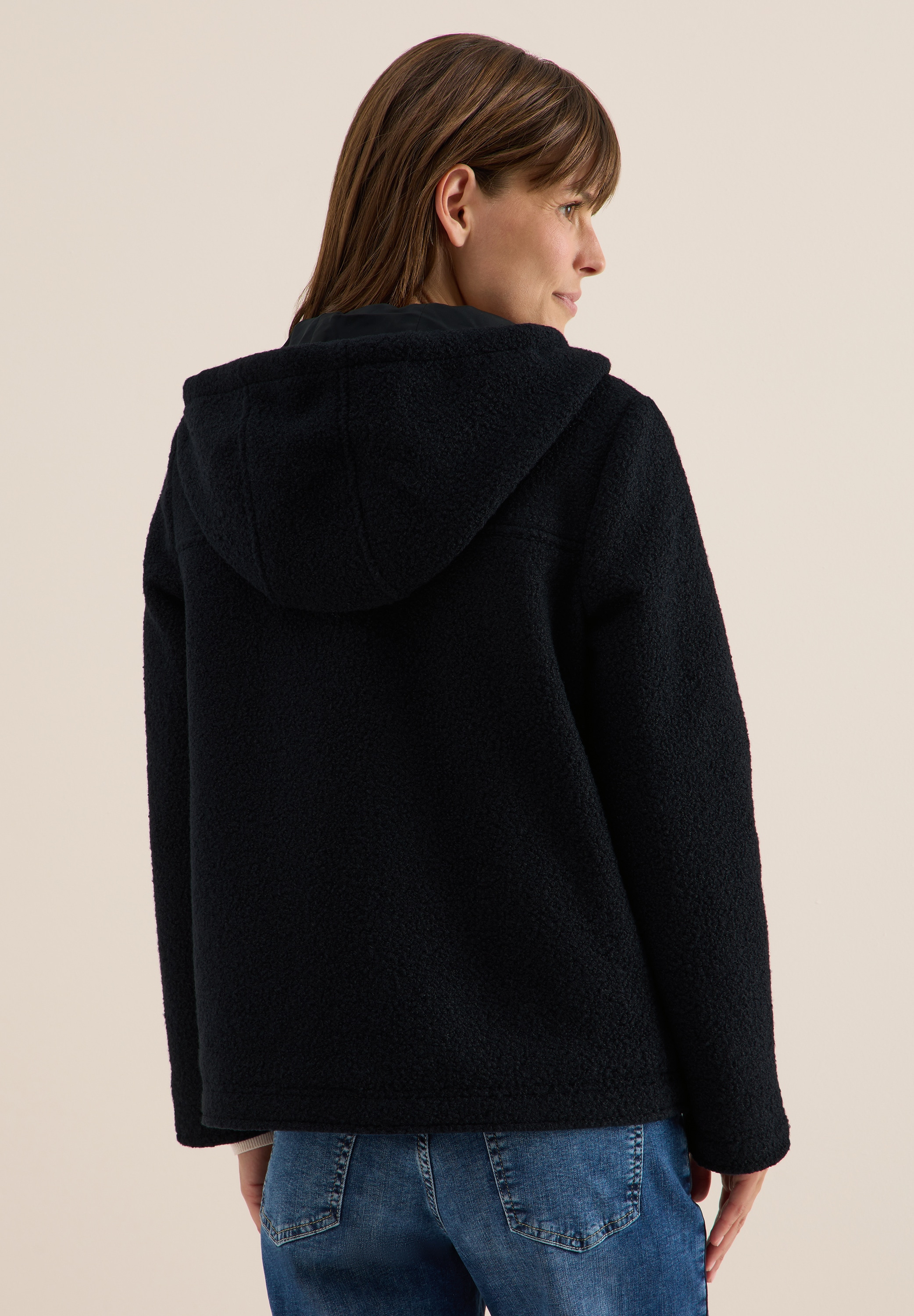 Cecil Fellimitatjacke, mit Kapuze, mit Kapuze mit Tunnelzugband