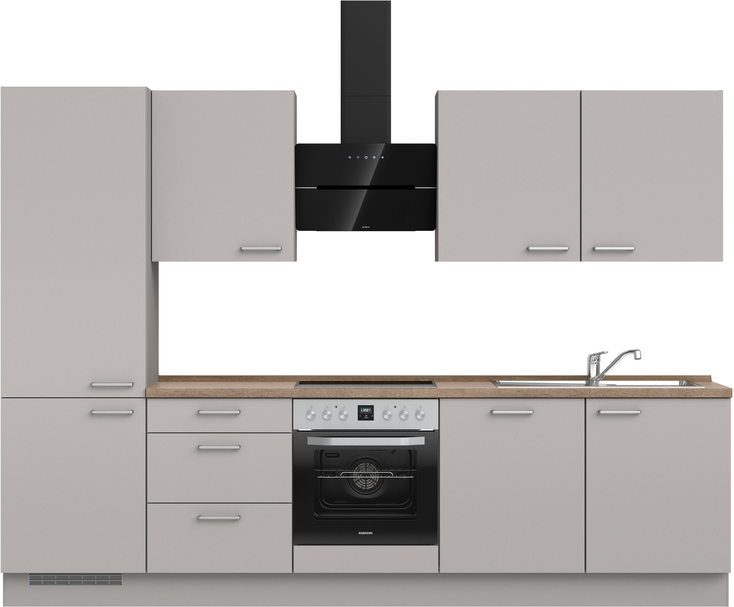 nobilia ""Touch II", NEU: individuell anpassbar mit gratis Profi-Beratung" vormontiert, Breite 300 cm, Ausrichtung wählbar, wahlw. mit E-Geräten