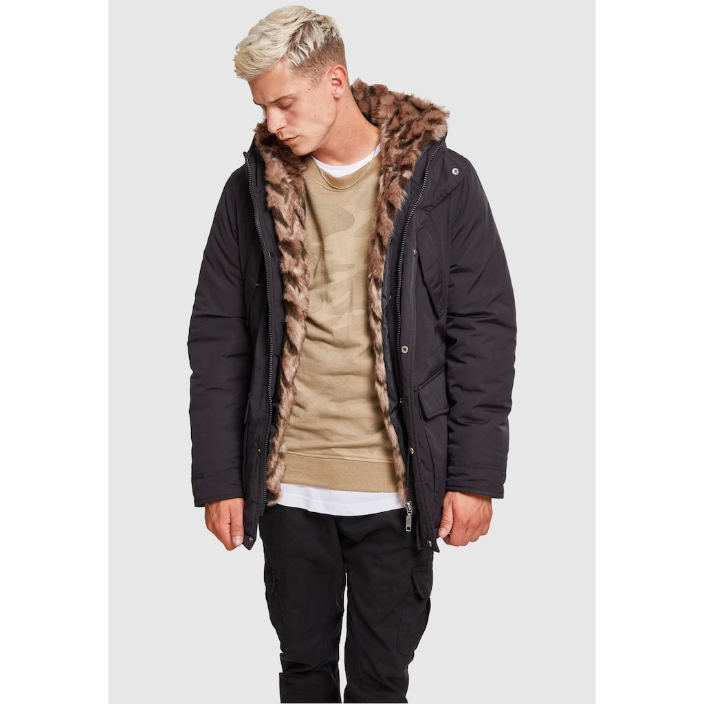 URBAN CLASSICS Wintermantel »Urban Classics Herren Hooded Faux Fur Parka«