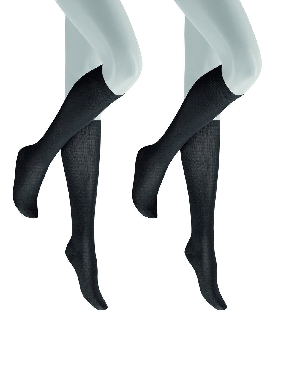 Hudson Kniestrümpfe »ONLY 2-PACK« 2er Pack,  Komfortbund mit weitem Fußausschnitt