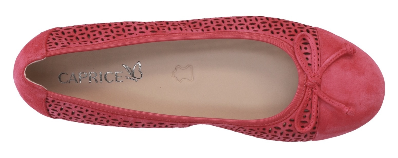 Caprice Ballerina, Blockabsatz, Businessschuh, Bequemschuh mit dezenter Zierschleife