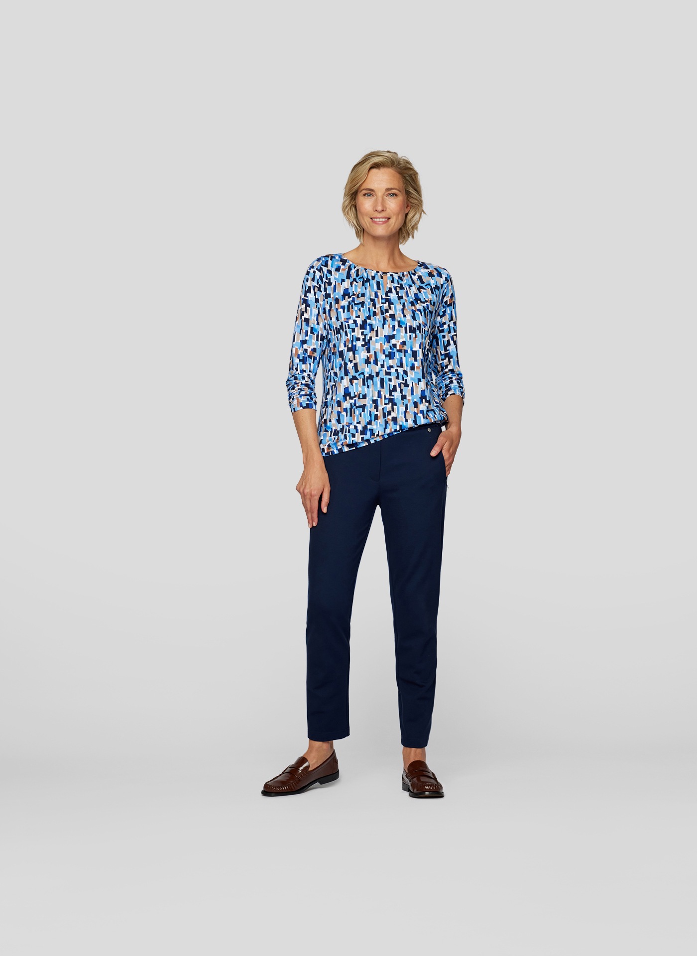 Rabe Langarmshirt, mit grafischem Muster