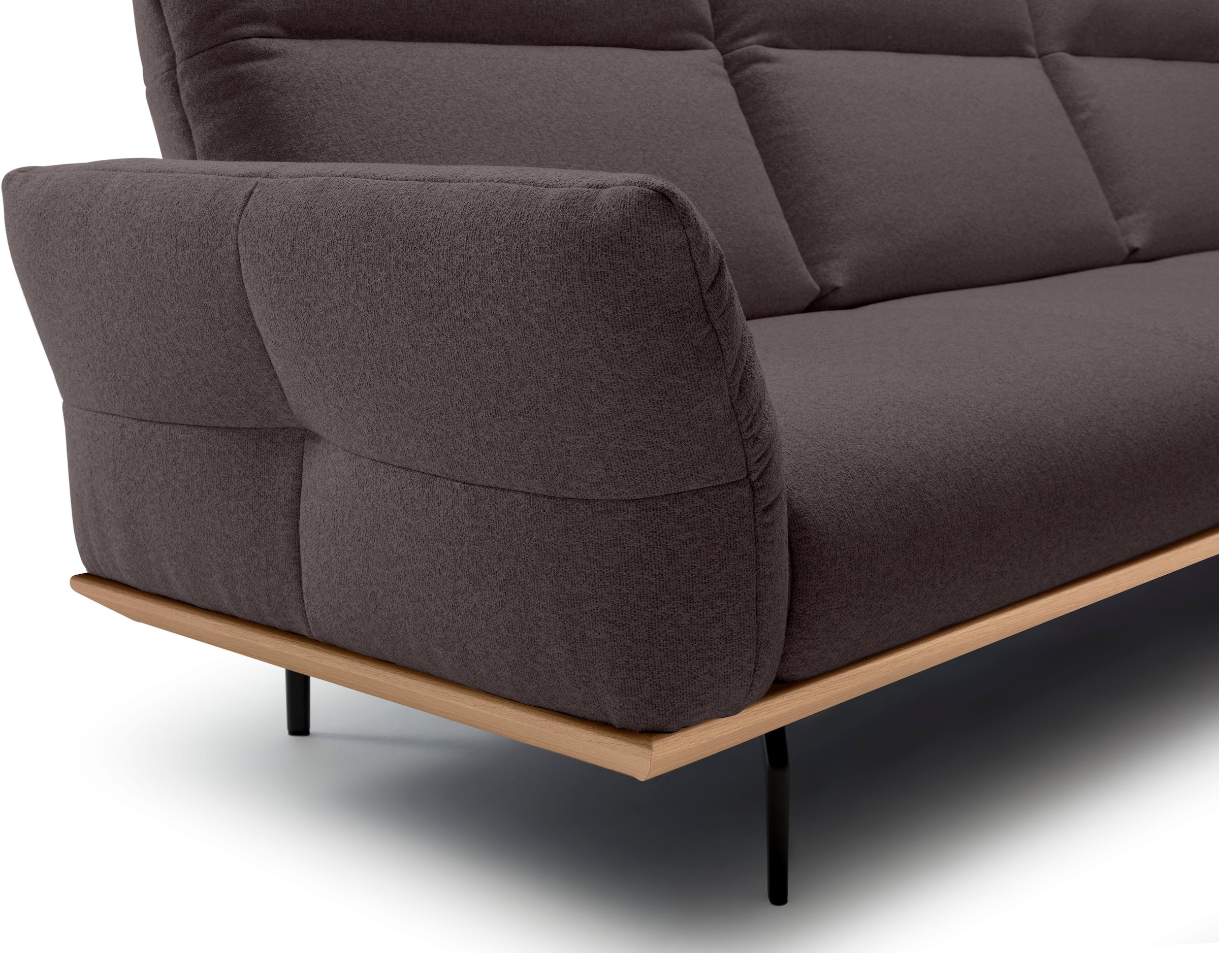Creation BY ROLF BENZ Ecksofa »CR.460«, Sockel in Eiche, Winkelfüße in Umbragrau, Breite 318 cm