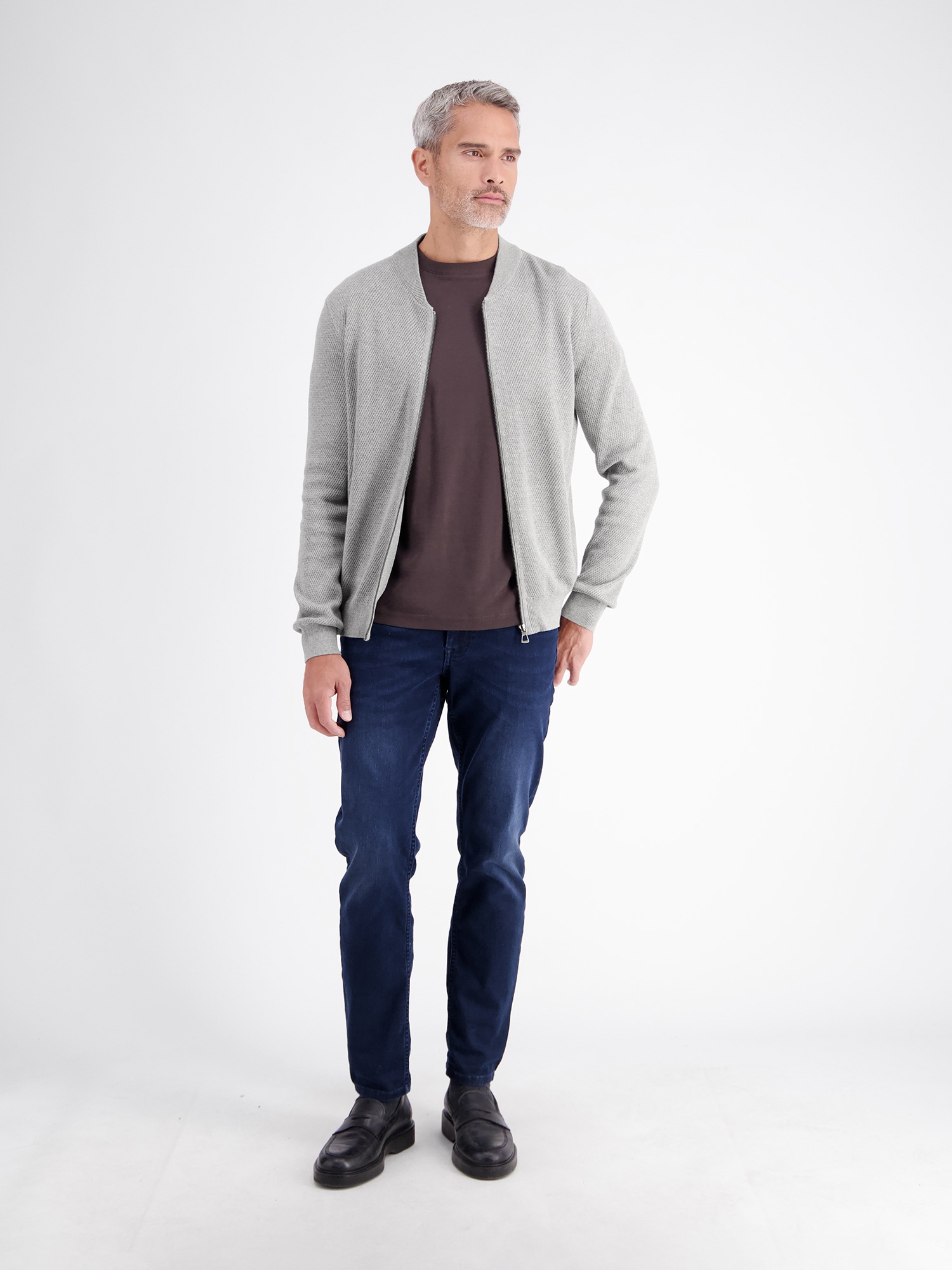 LERROS Strickjacke »Strickjacke aus Baumwollstrick mit dezent flachem Kragen«