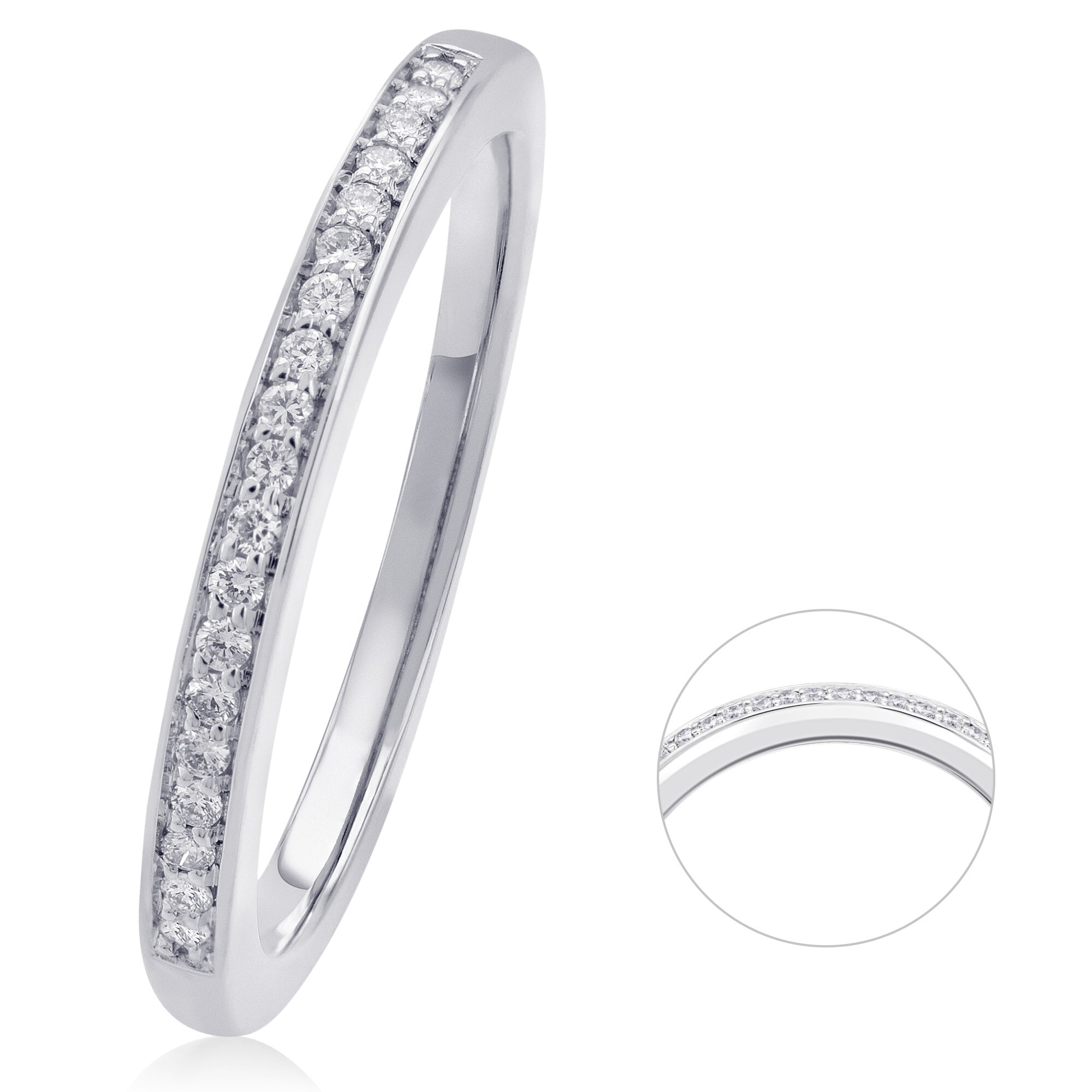 ONE ELEMENT Diamantring »0.09 ct Diamant Brillant Memoire Ring aus 585 Weißgold«, Damen Gold Schmuck Memoire