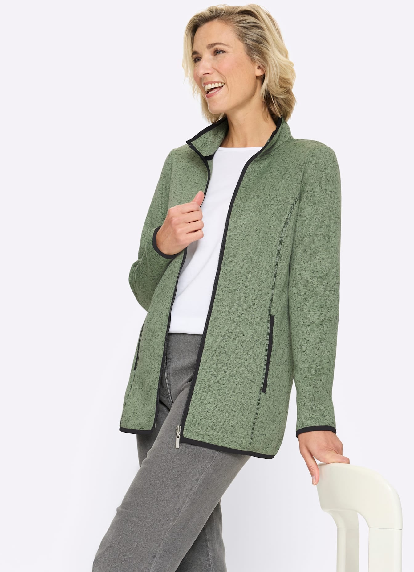 Classic Basics Strickfleecejacke ohne Kapuze