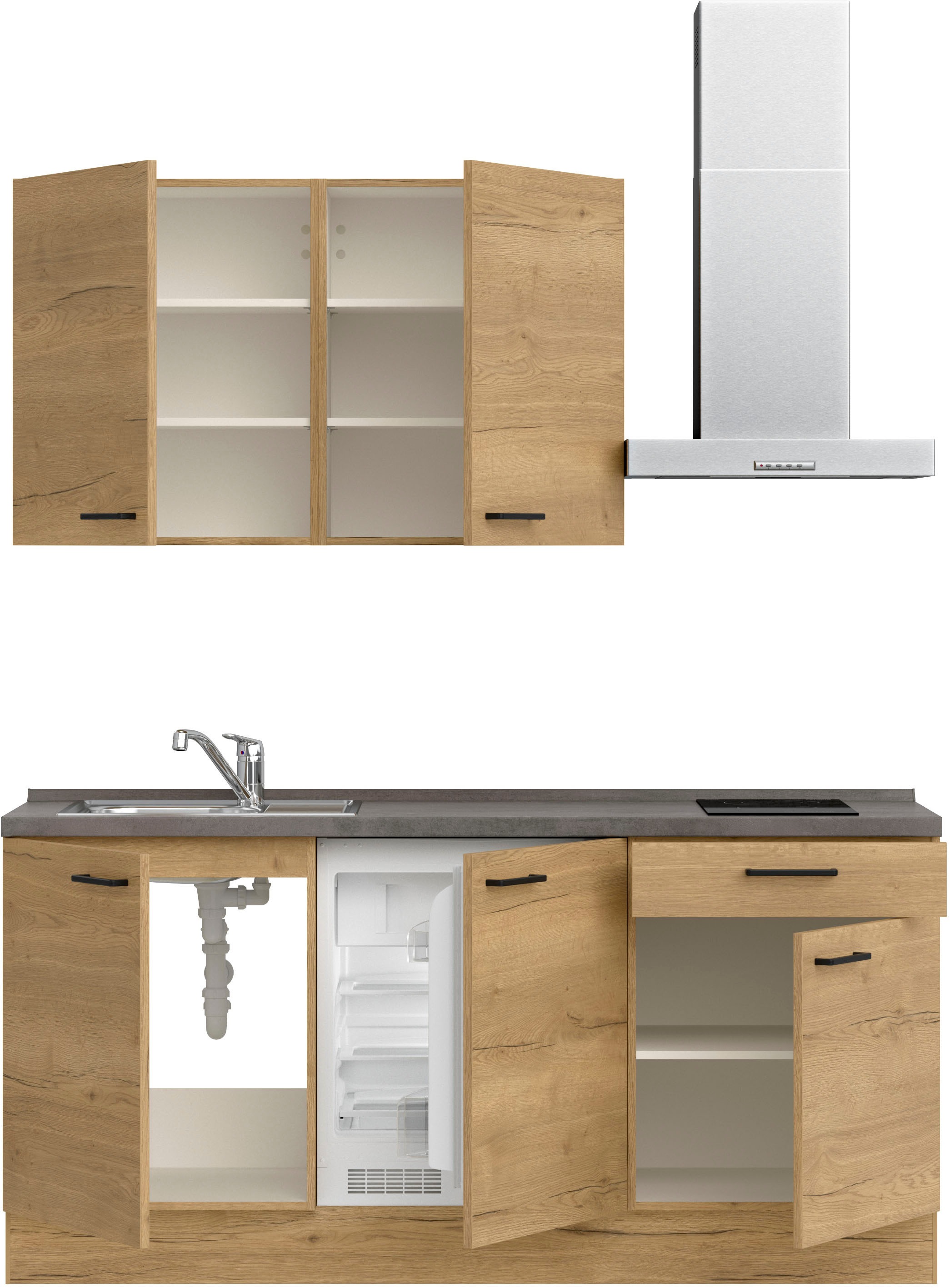 nobilia® Küchenzeile »"Structura I"«, vormontiert, Ausrichtung wählbar, Breite 180 cm, wahlw. mit E-Geräten