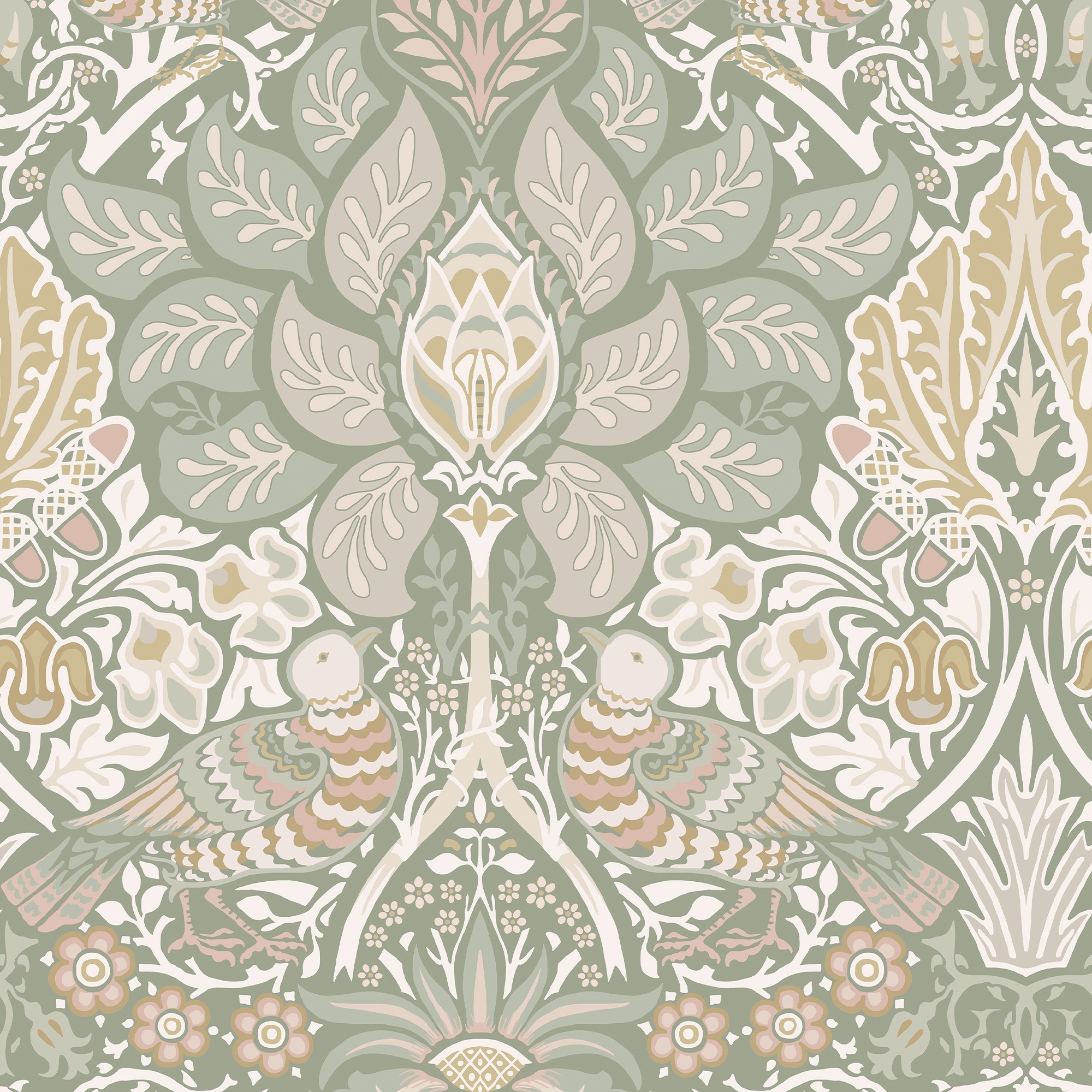 Thumbnail - WILLIAM MORRIS AT HOME Vliestapete "Dove & Rose Spring Garden" Motiv glatt Design Tapeten