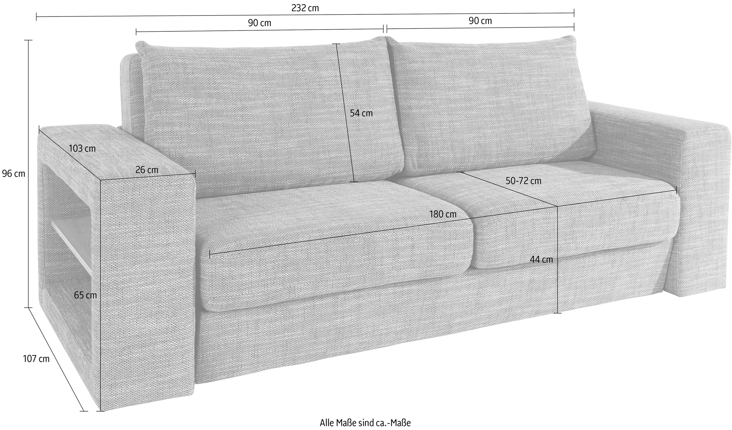 LOOKS by Wolfgang Joop 3,5-Sitzer »Looksvb«, Verwandlungssofa: aus Sofa wird Sofa mit 2 Hockern, mit Regalfunktion