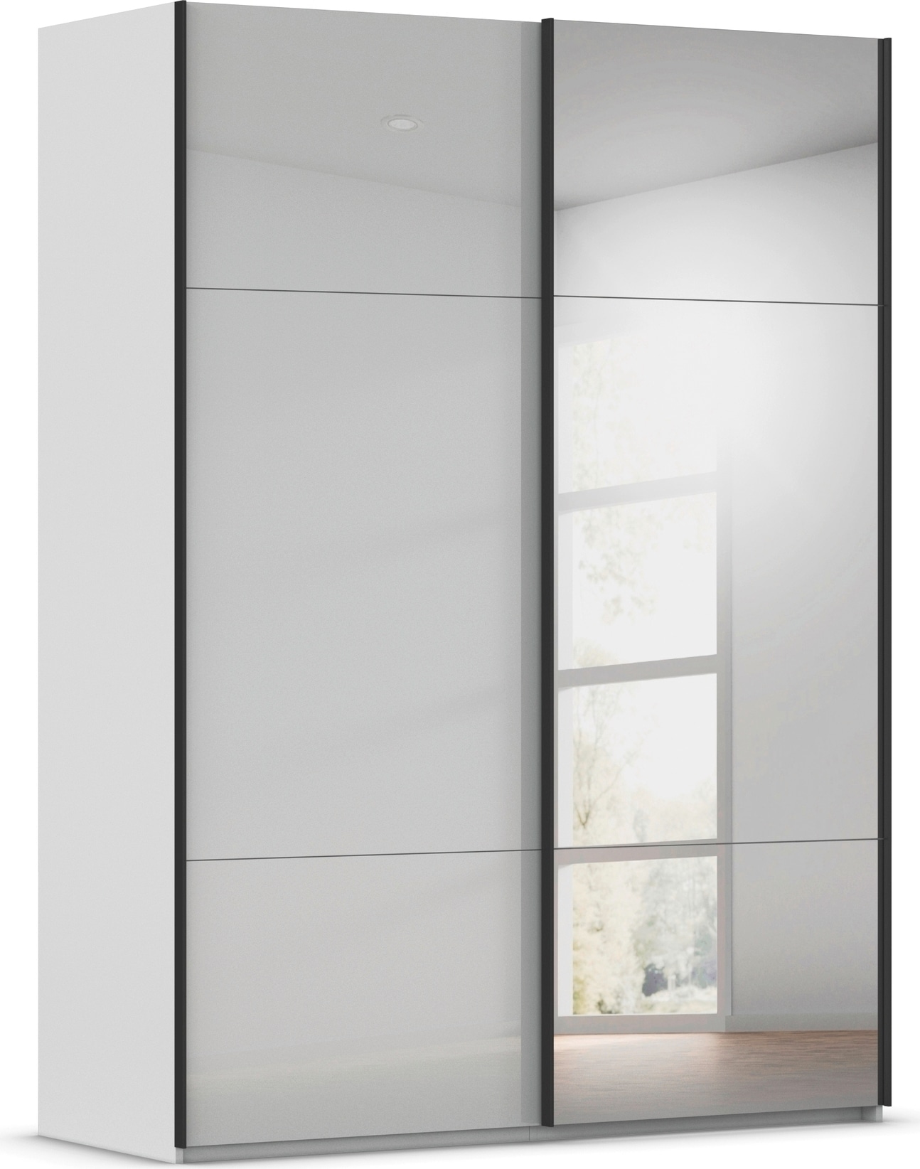 rauch Schwebetürenschrank "Kleiderschrank Schrank Garderobe Schlafzimmerschrank CONTIDO" 3 verschiedene Ausstattungen BASIC/CLASSIC/PREMIUM (inkl. SOFT-CLOSE), aus hochwertigem Material in 6 Breiten 2 Griff-Farben MADE IN GERMANY