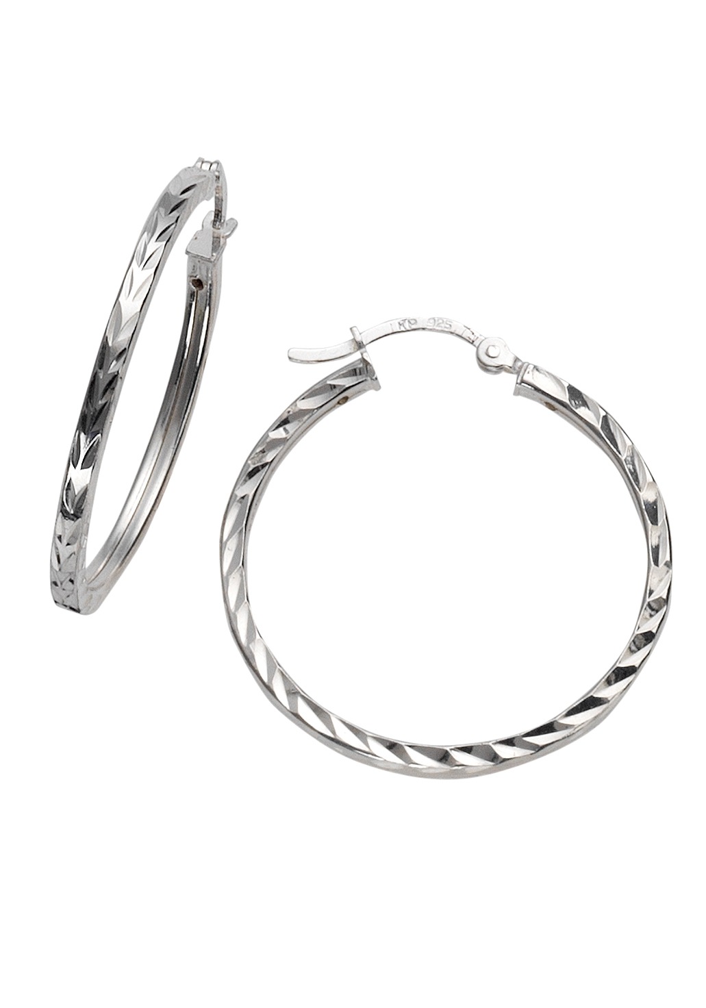 Firetti Paar Creolen »Schmuck Geschenk Silber 925 glänzendes Design diamantiert«