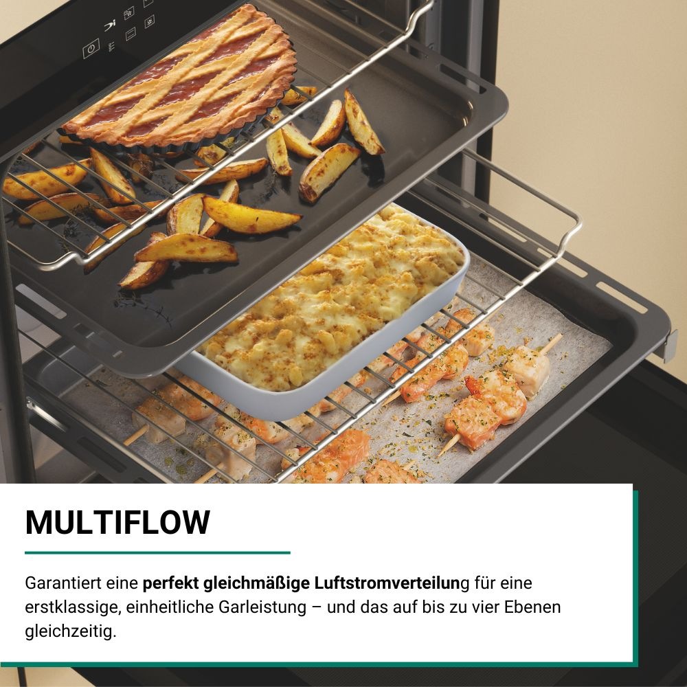 BAUKNECHT Pyrolyse Backofen  »BBI4S8PM1SK«, mit 1-fach-Teleskopauszug, Pyrolyse-Selbstreinigung, AirFry-Funktion, Pizzafunktion, 1-fach-Teleskopauszug, Gentle Steam