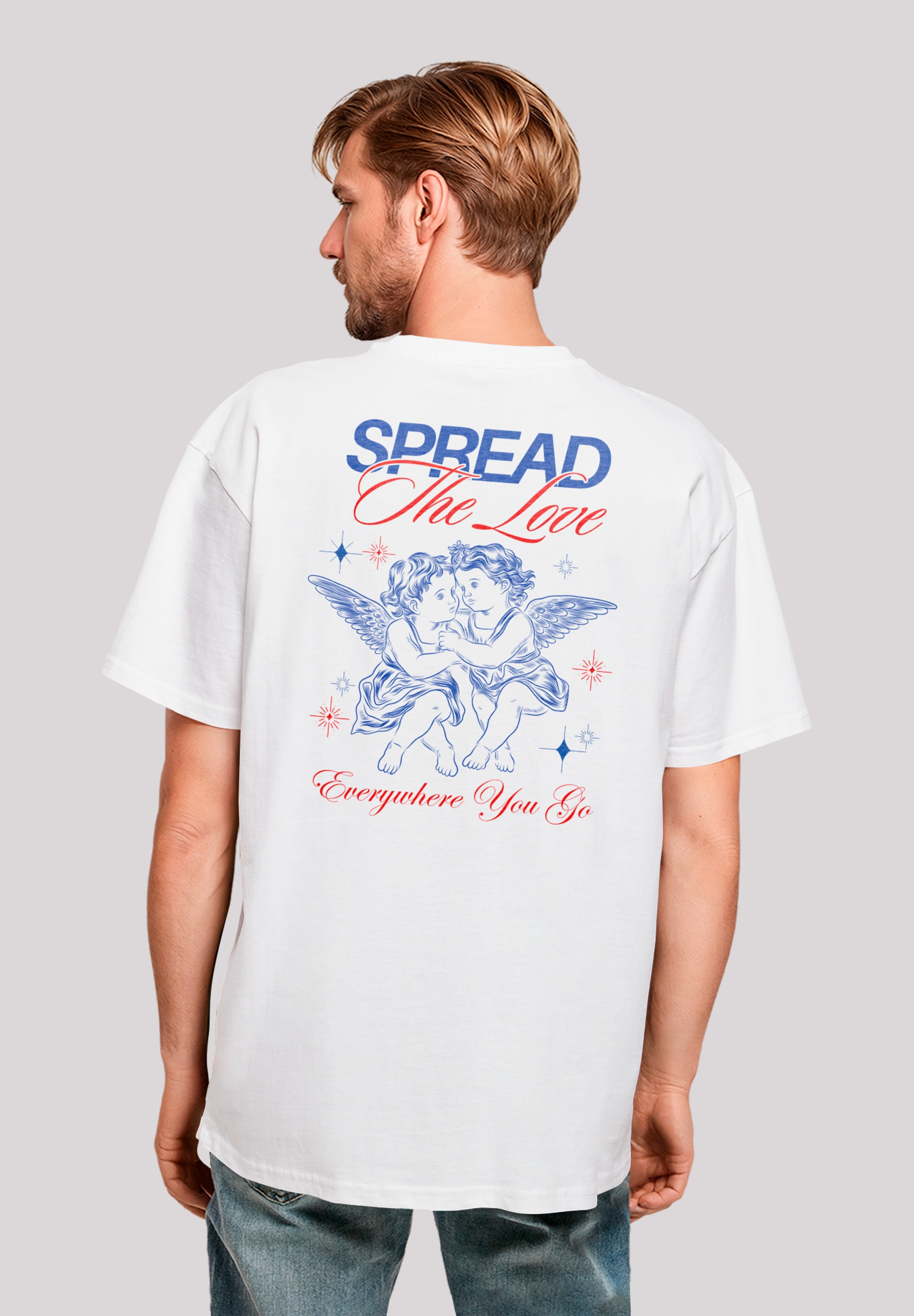 F4NT4STIC T-Shirt »Spread The Love Valentinstag Streetwear Front«, Premium Qualität