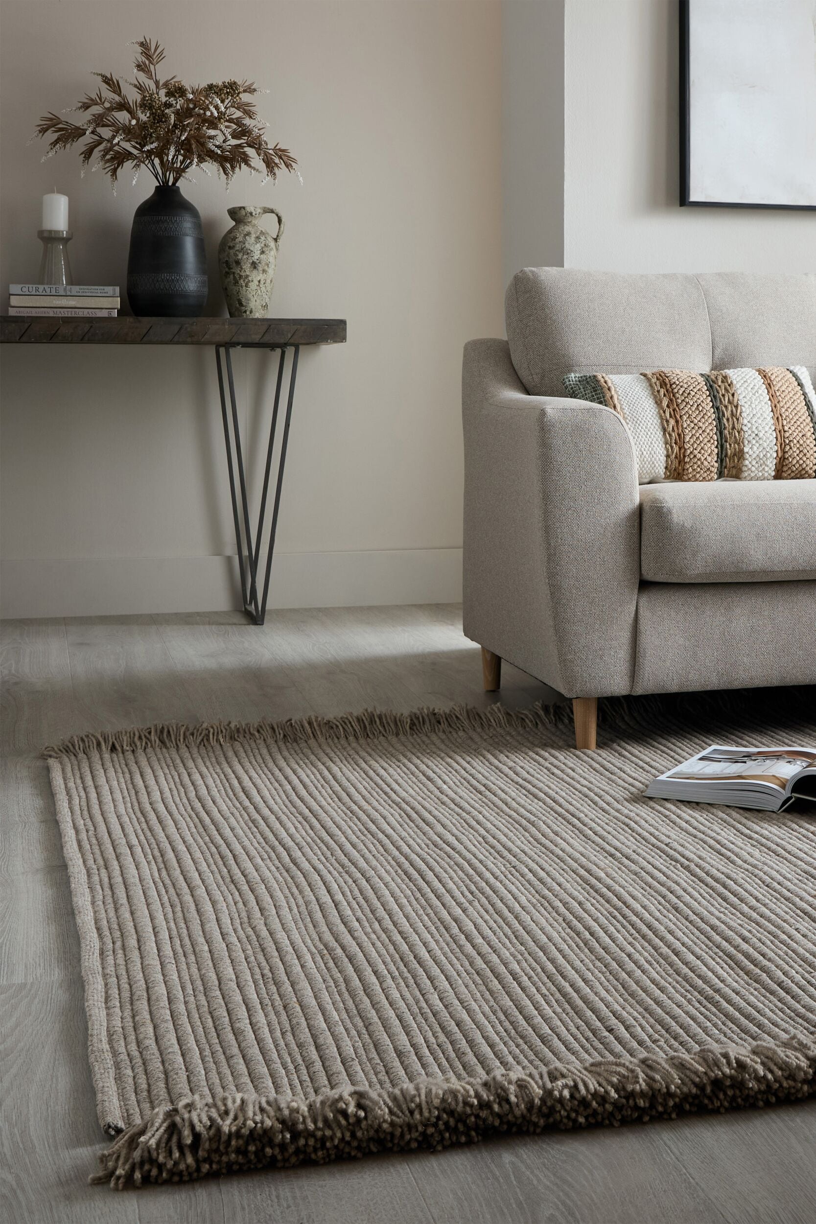 FLAIR RUGS Teppich »Rene«, rechteckig, 4 mm Höhe, aus gewebter Wolle