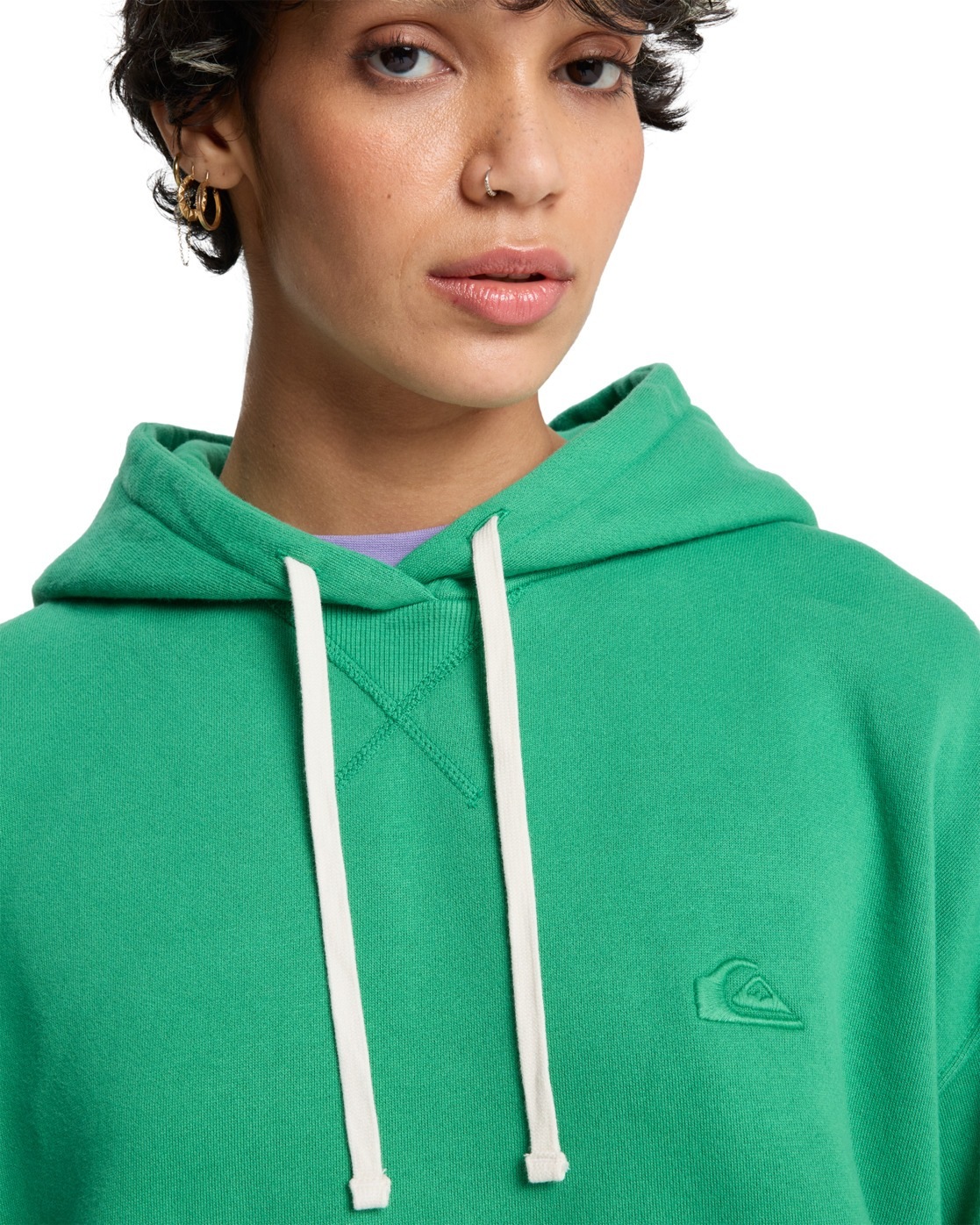 Hoodie QUIKSILVER "Essential", Damen, Gr. XL, leprechaun, Obermaterial: 100% Walkfrottier;, Sweatshirts Hoodie 3