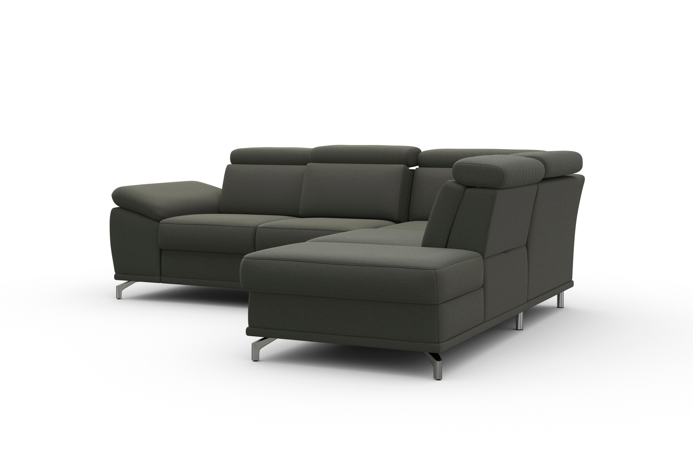 sit&more Ecksofa »Cabrio L-Form, mit Sitztiefenverstellung, Arm- und Kopfteilverstellung«, 3 Nierenkissen, Federkern, optional Bettfunktion und Stauraum