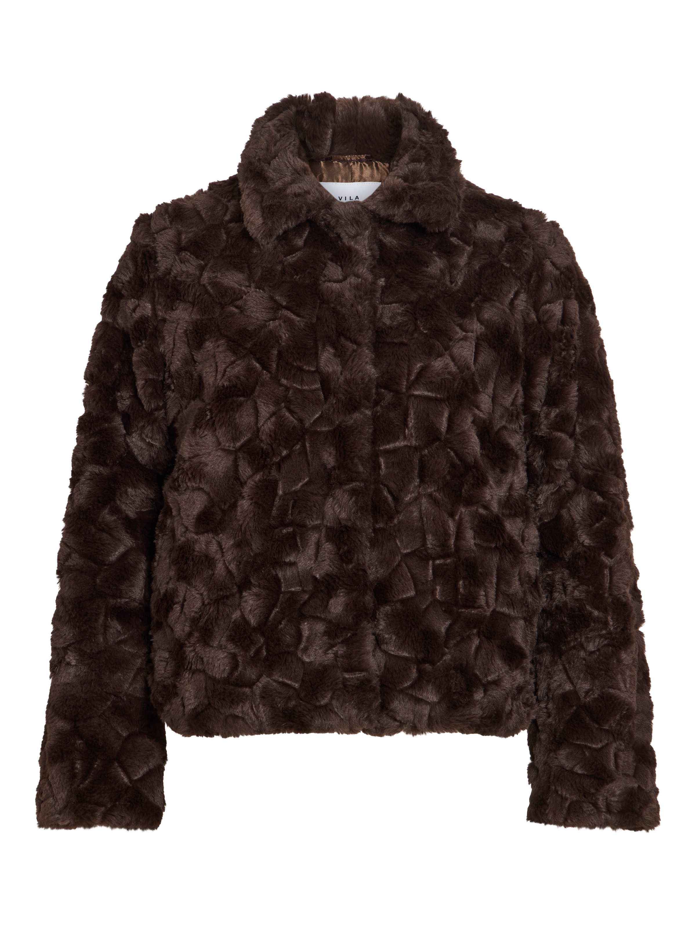 Vila Kurzjacke »VIDORTE NEW L/S JACKET/PB« Aus Kunstfell mit Knopfleiste