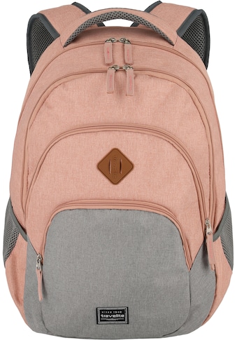 Laptoprucksack »Basics Melange, rosa/grau«, Arbeitsrucksack Schulrucksack...