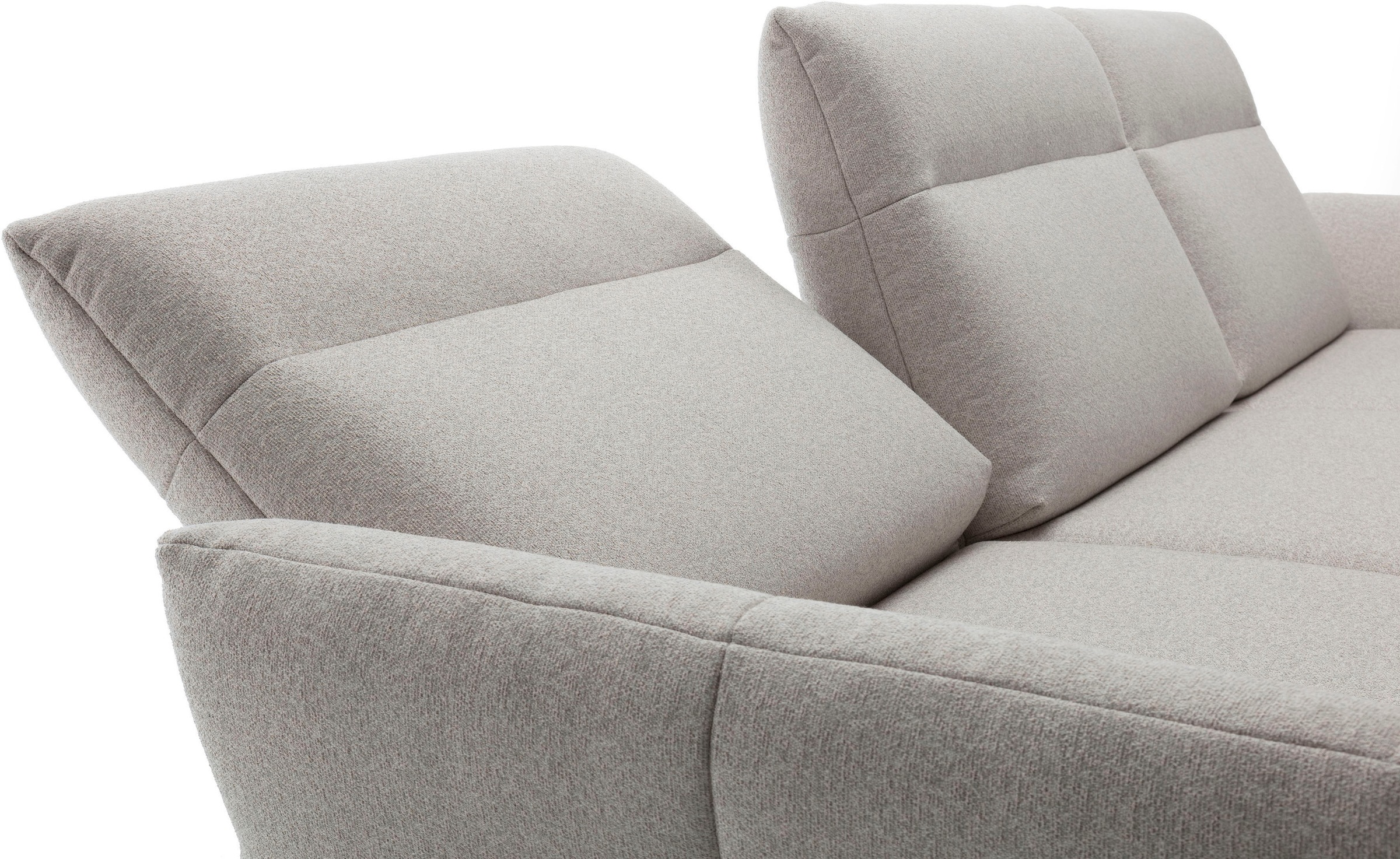Creation BY ROLF BENZ Ecksofa »CR.460«, Sockel in Eiche, Winkelfüße in Umbragrau, Breite 338 cm