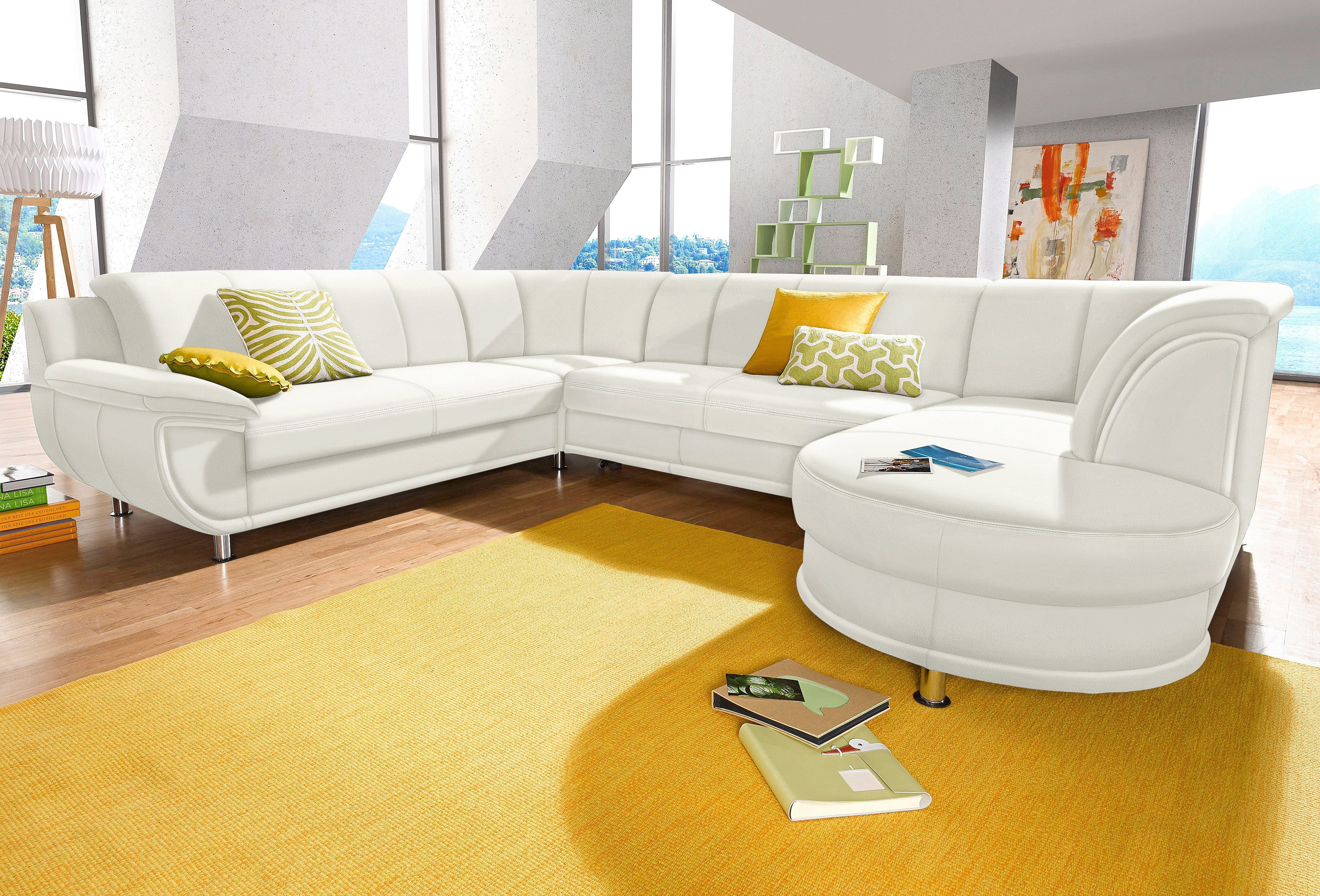 TRENDMANUFAKTUR Wohnlandschaft "Rondo, wahlweine mit Federkern, Breite 320cm, U-Form" mit Schaumstoffpolsterung, ohne Bettfunktion