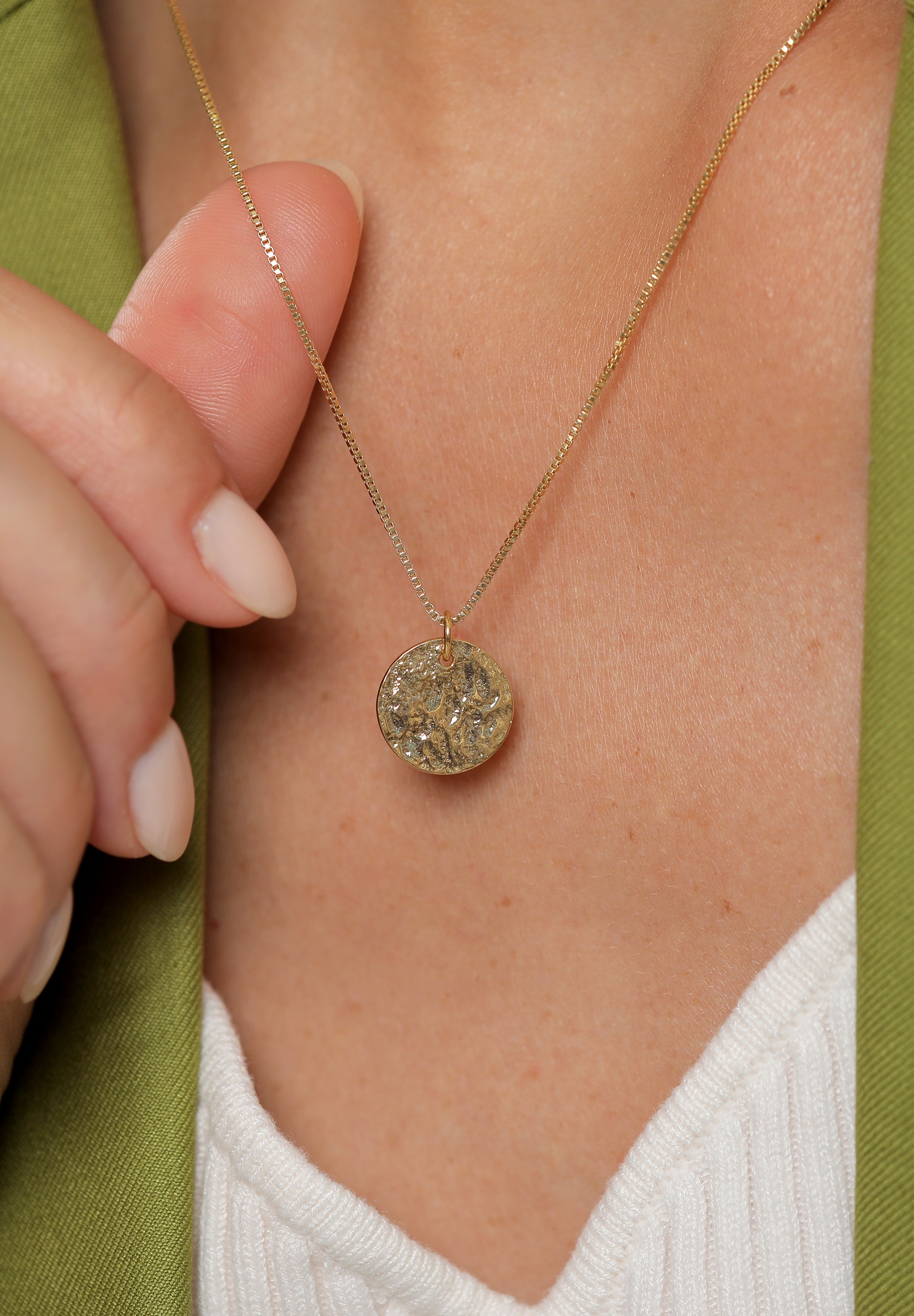 Elli Kette mit Anhänger »Plättchen Organic 925 Sterling Silber«