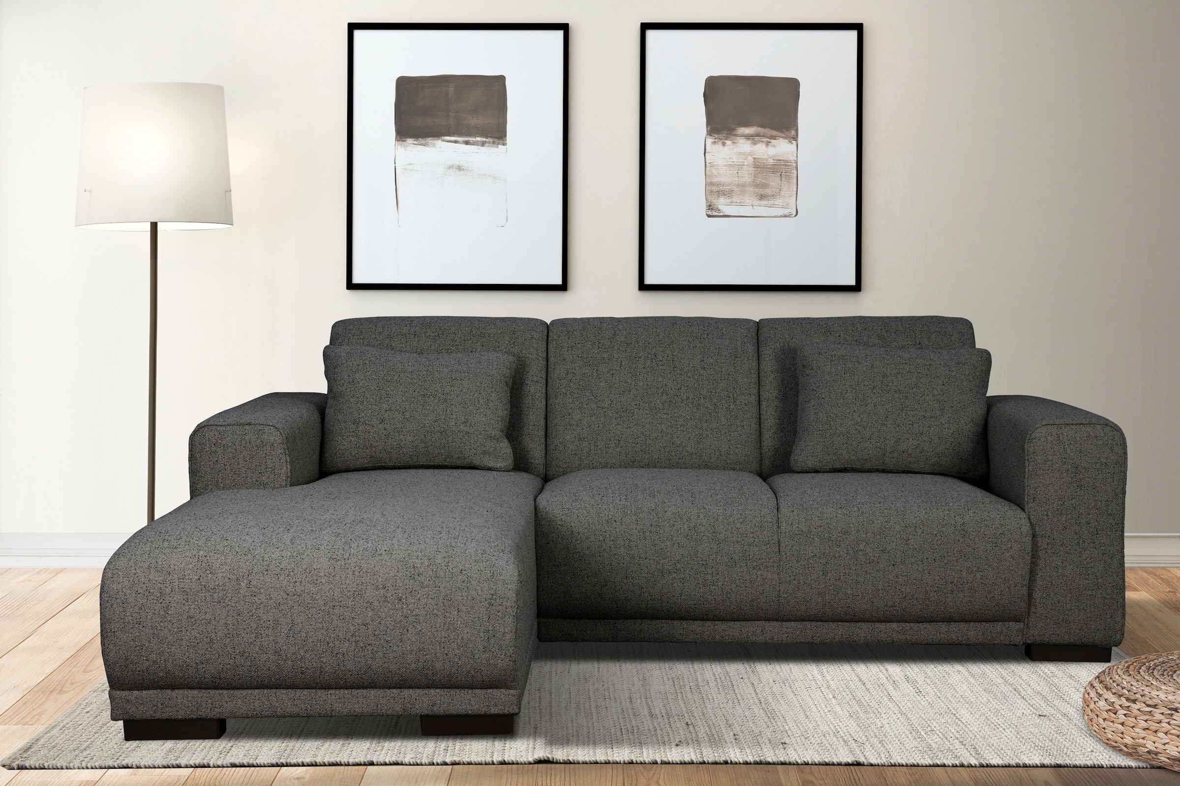 OTTO home Ecksofa "BORNHOLM L-Form, B: 234 cm - OTTO. Verlässliche Qualität." Recamiere links oder rechts bestellbar, Wellenfederung, inkl. 2 Kissen