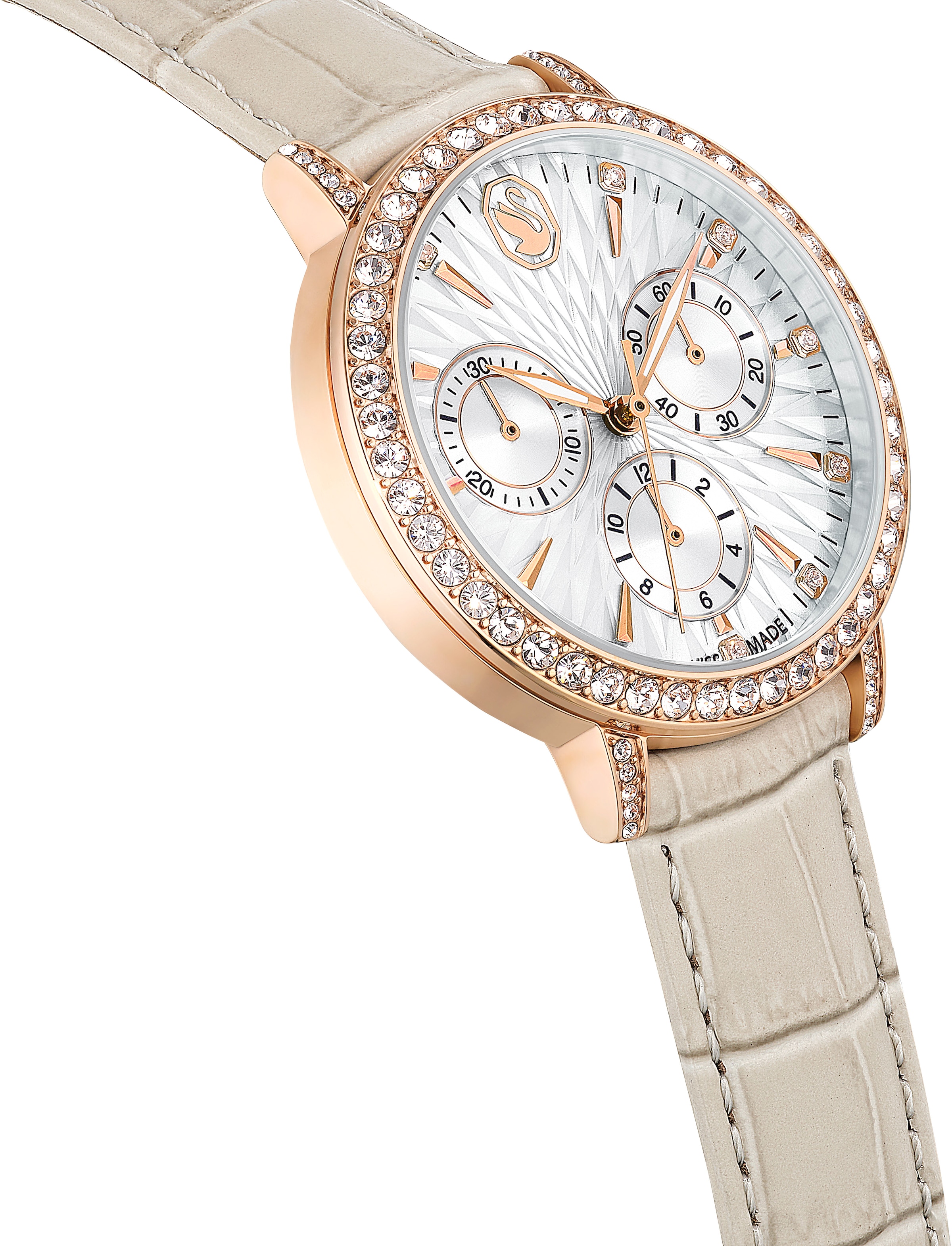 Swarovski Chronograph »MATRIX CHRONO«, Quarzuhr, Armbanduhr, Damenuhr, Swiss Made, Lederarmband, analog