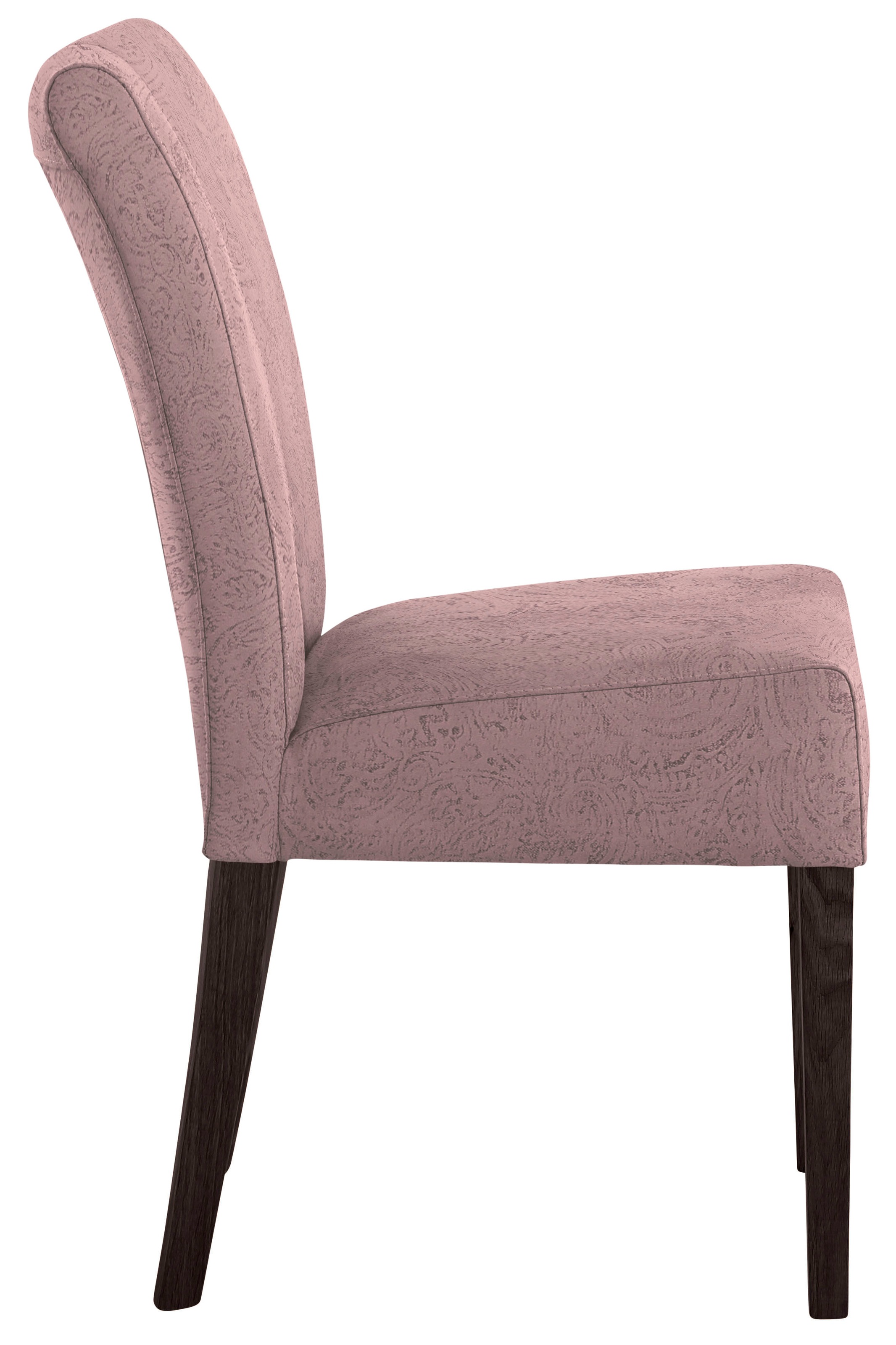 Home affaire Esszimmerstuhl »Queen«, (Set), 2 St., Luxus-Microfaser mit Druck, Beine aus massiver Buche, wengefarben lackiert, Polsterstuhl