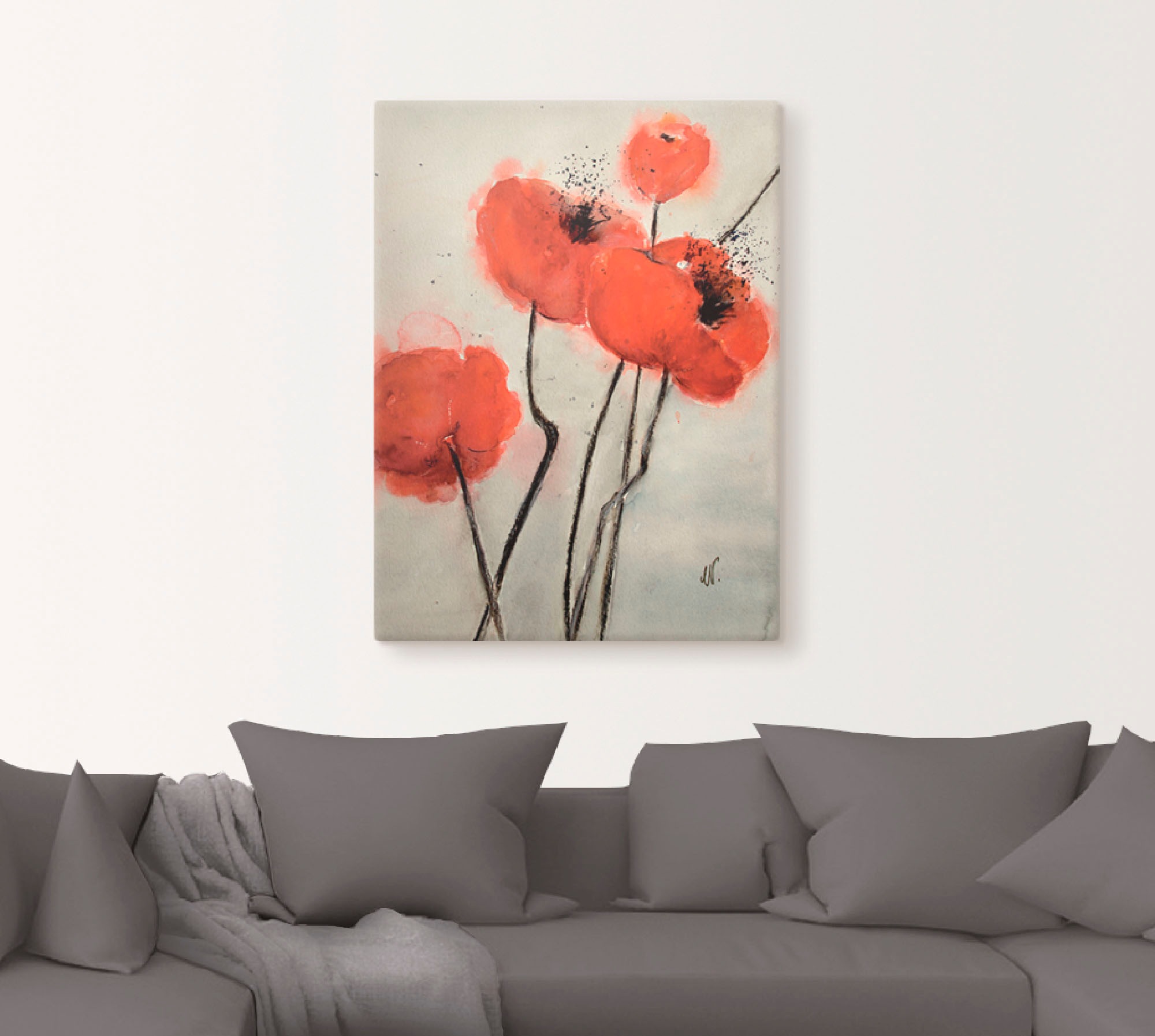 Artland Wandbild »Roter Mohn«, Blumen, (1 St.), als Leinwandbild, Poster in verschied. Größen