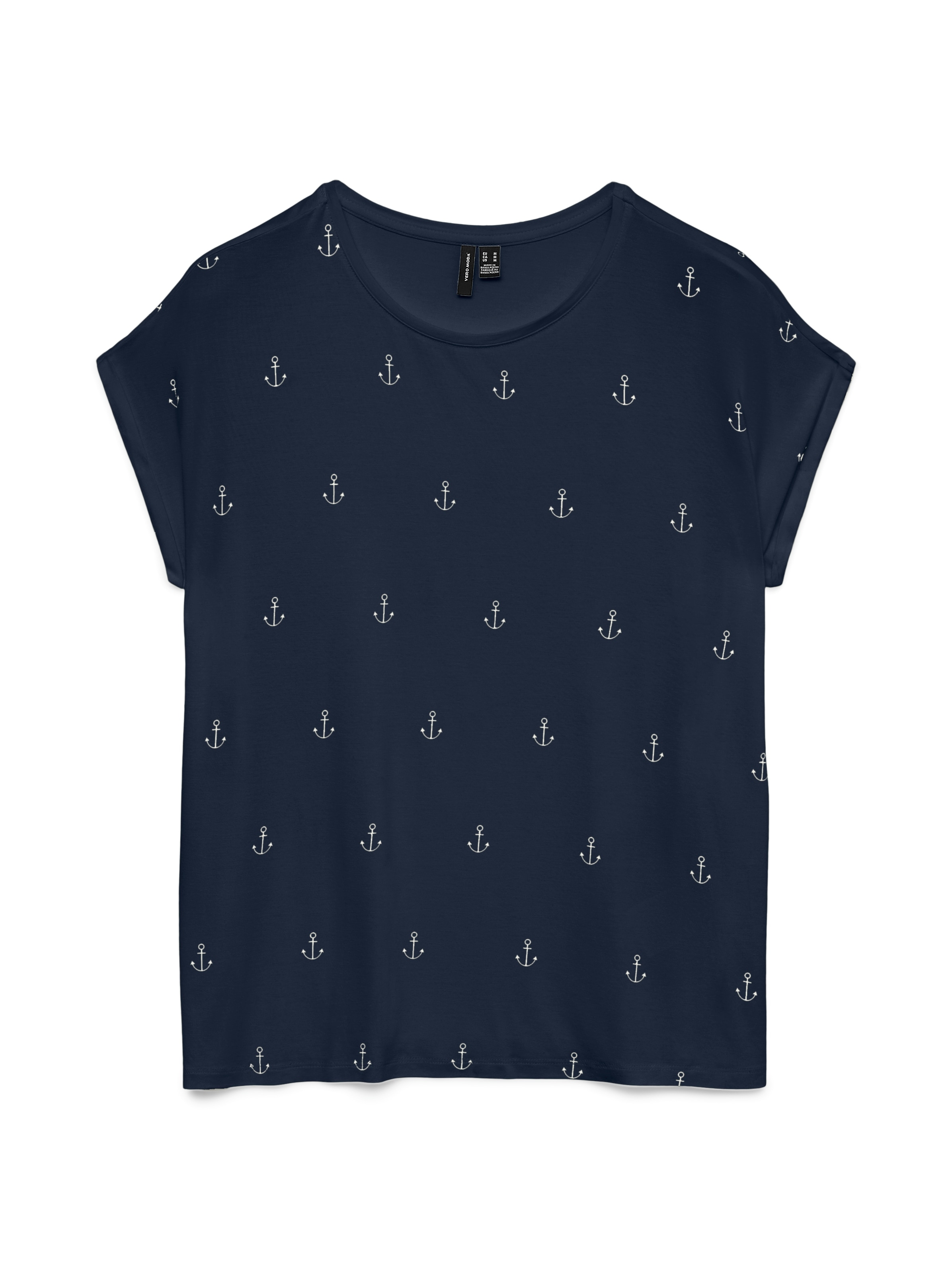 Vero Moda Kurzarmshirt »VMAVA SS TOP MULTI AOP NOOS« Materialmix, regular fit