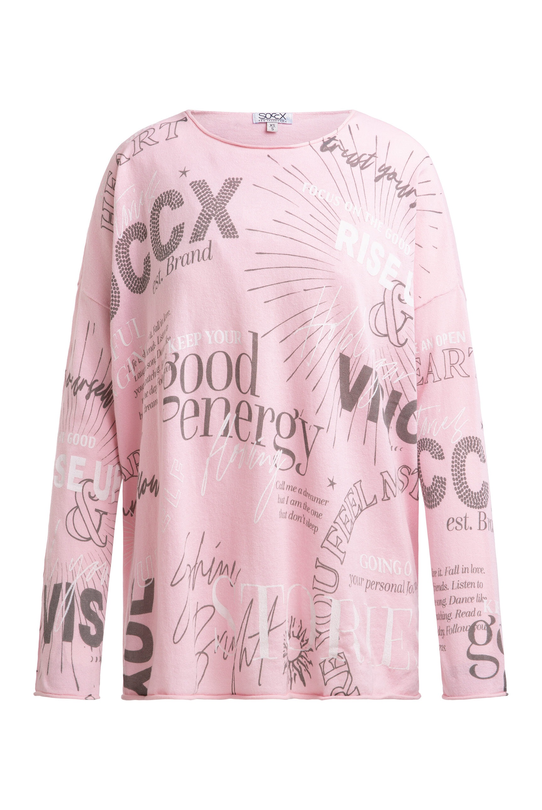 SOCCX Rundhalspullover mit Rollsäumen