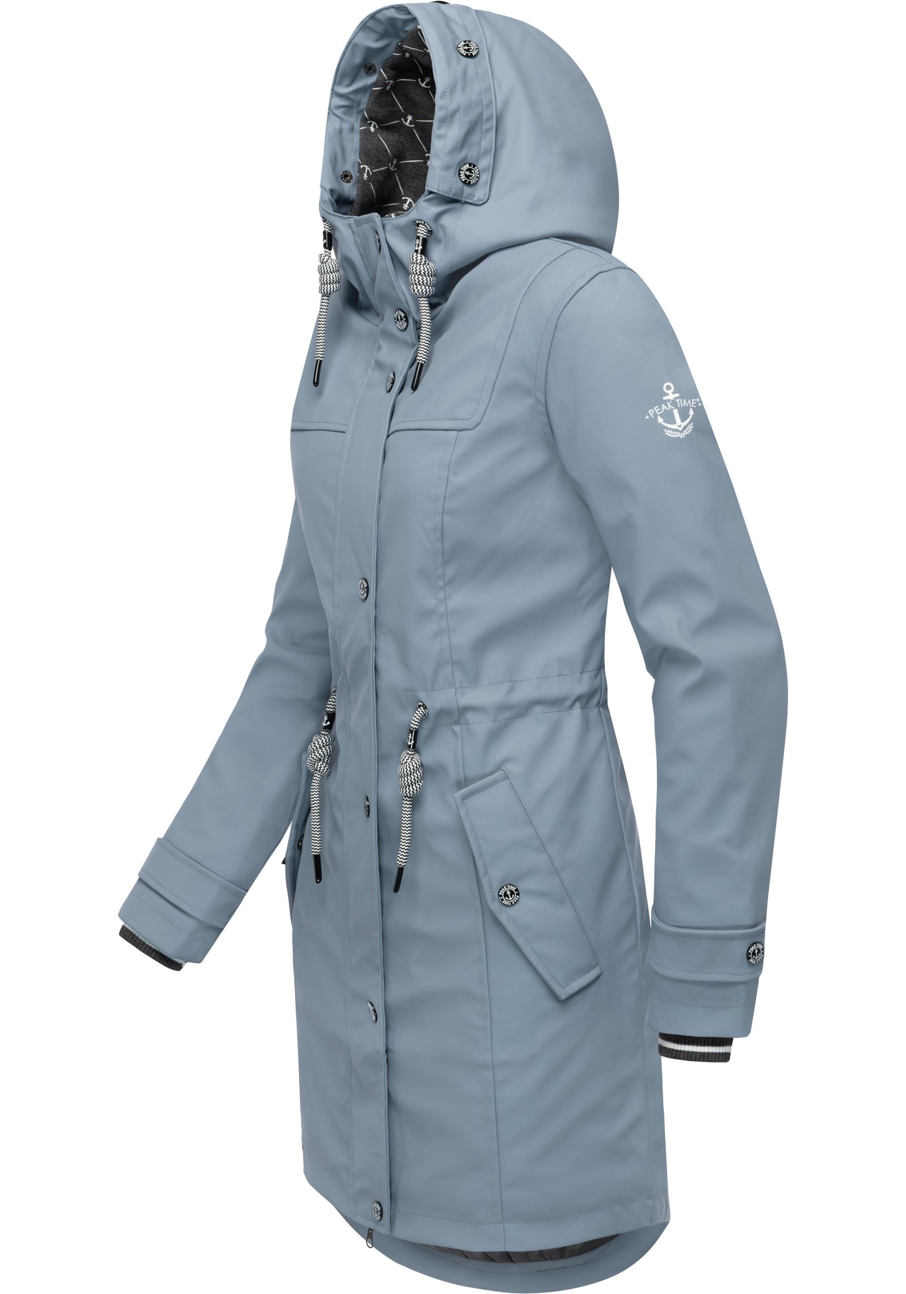 PEAK TIME Regenjacke »L60042«, mit Kapuze, stylisch taillierter Regenmantel für Damen