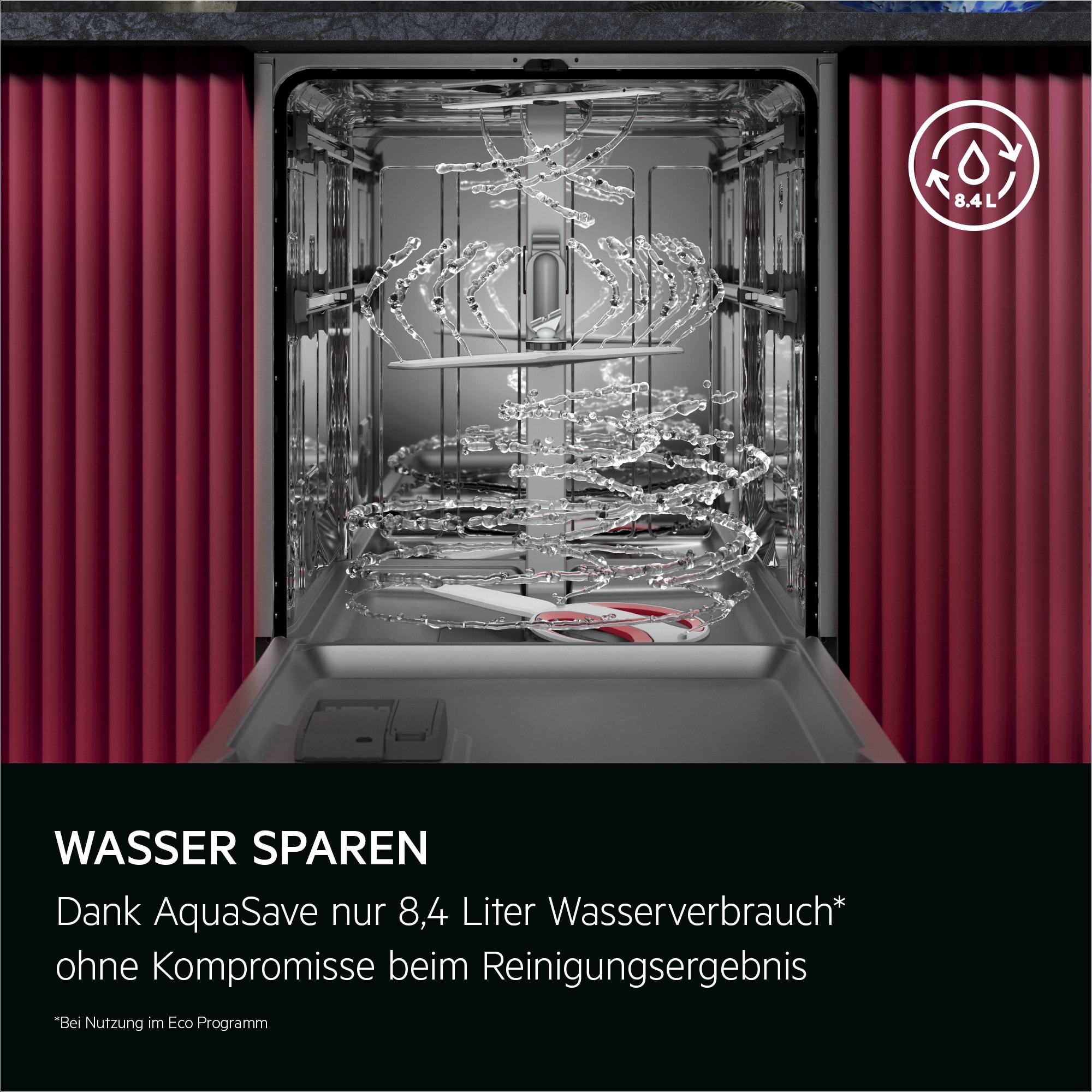 AEG Unterbaugeschirrspüler 9000 »GU9200X2SCM« Leise Spülmaschine 38 dB kraftvoll gegen Eingebranntes EEK A-10%