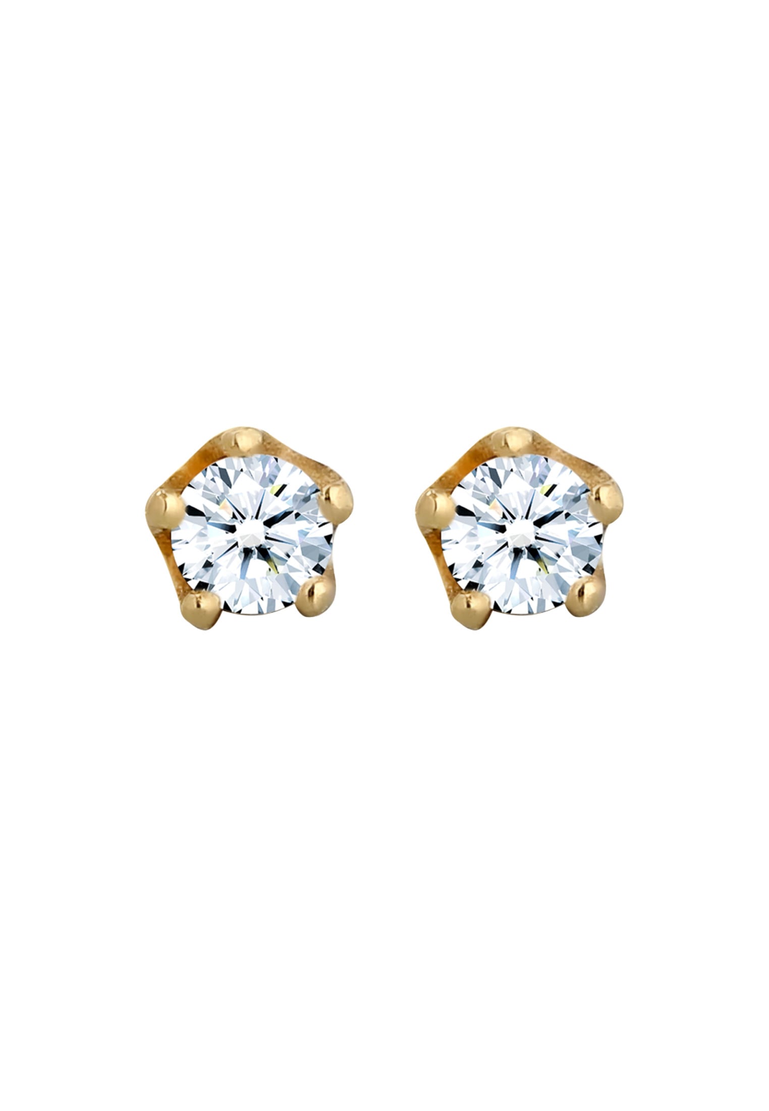 Elli DIAMONDS Paar Ohrstecker »Klassisch Elegant Diamant (0.22 ct.) 585 Gelbgold«